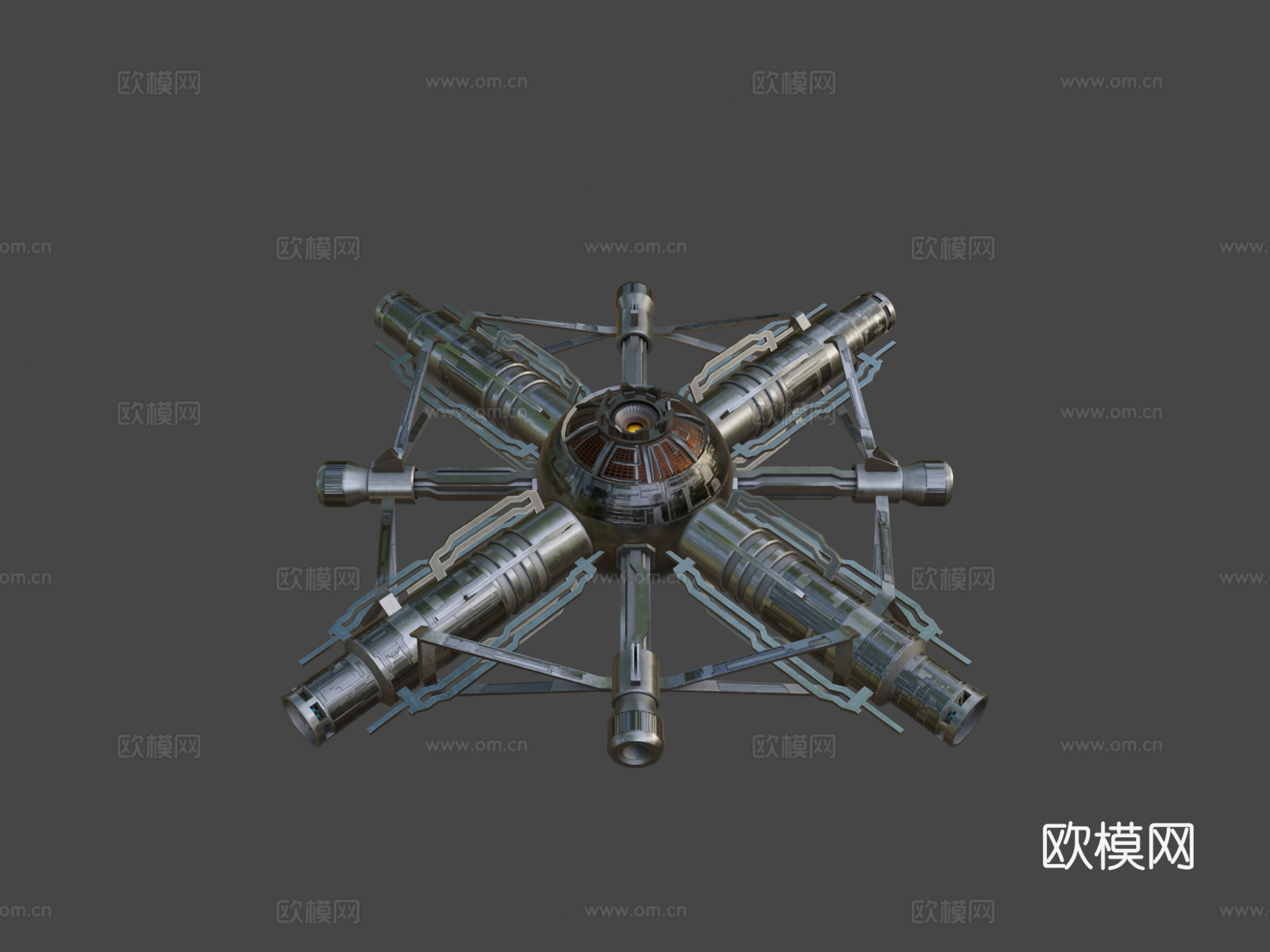 科幻空间站 - 转子枢纽3d模型下载（渲染图8）