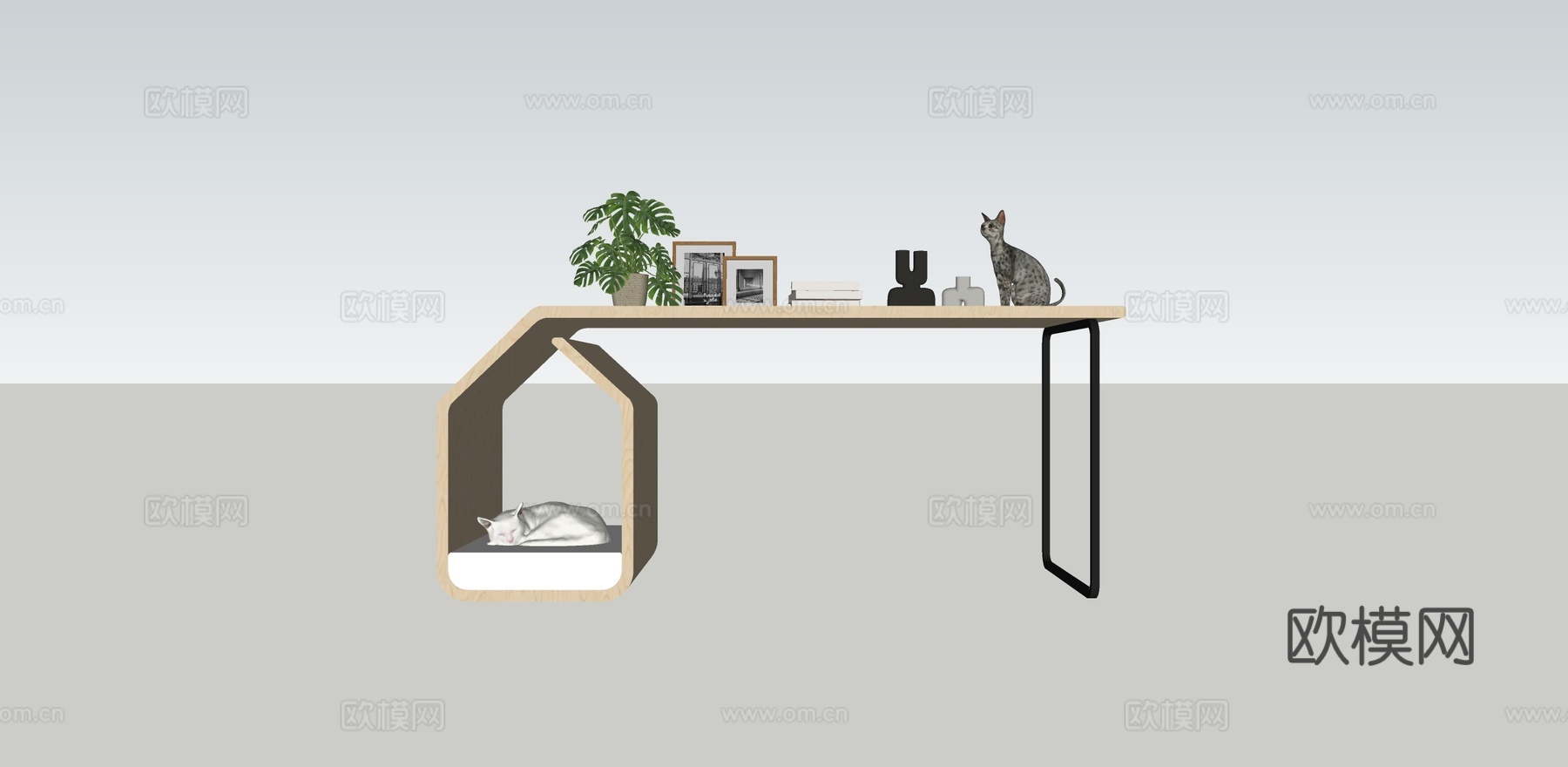 宠物家具；书桌；猫窝；狗窝su模型
