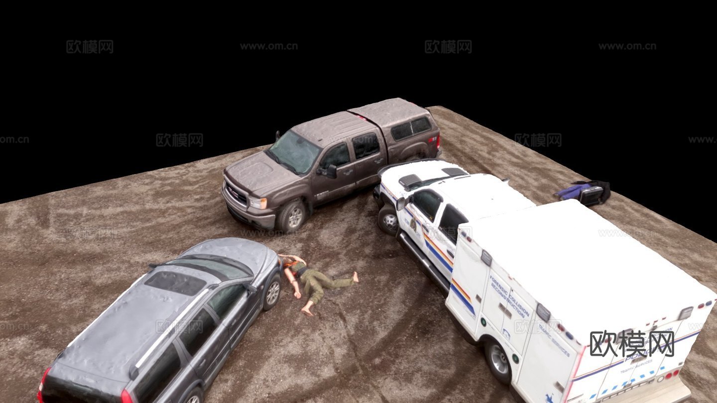 加拿大皇家骑警事故现场规程3d模型下载（渲染图1）
