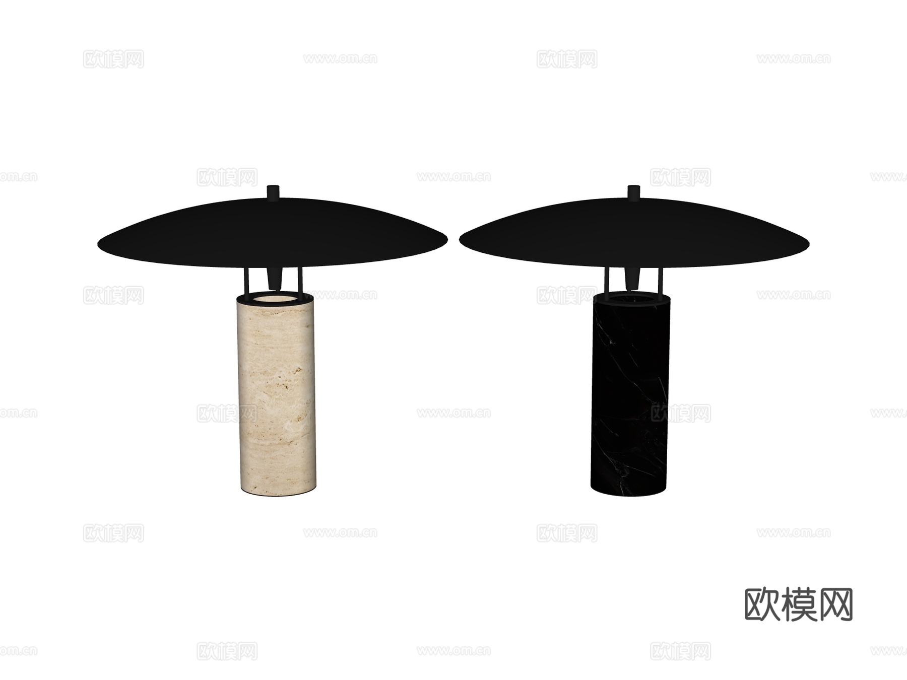 台灯 装饰灯具 氛围灯具 金属台灯 大理石台灯su模型下载（渲染图2）