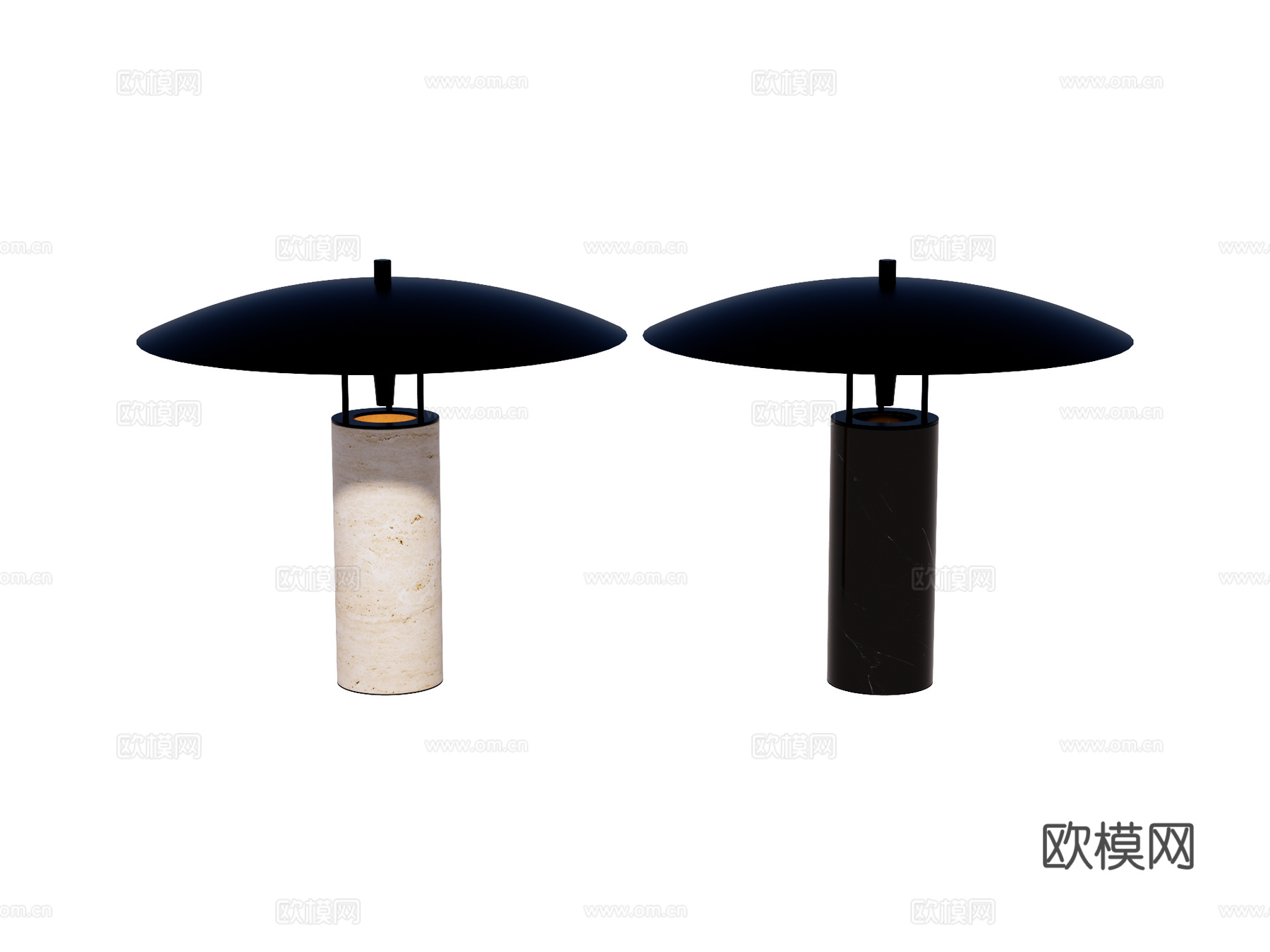 台灯 装饰灯具 氛围灯具 金属台灯 大理石台灯su模型下载（渲染图1）