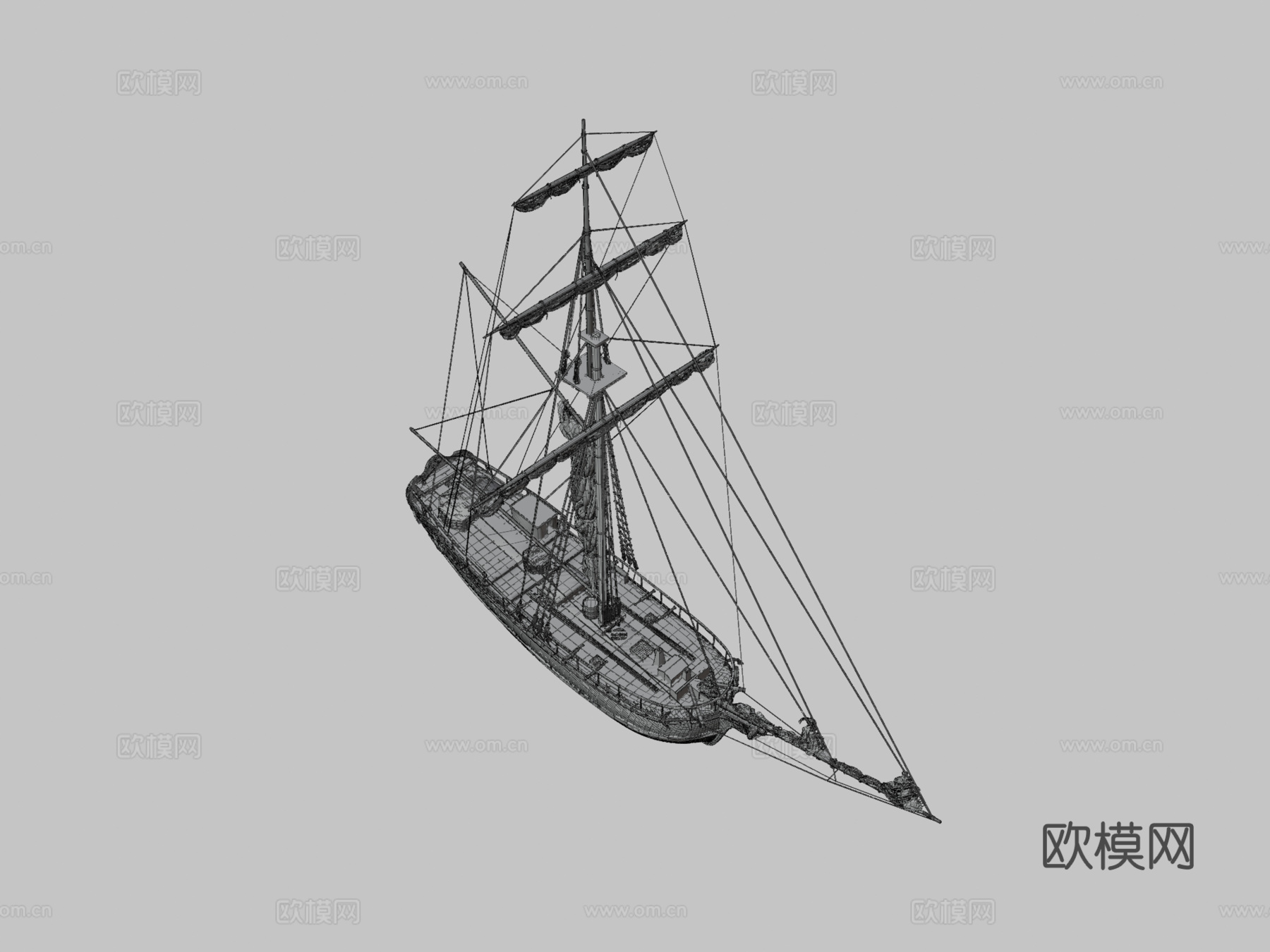 瑞典皇家游艇阿马迪斯3d模型下载（渲染图3）