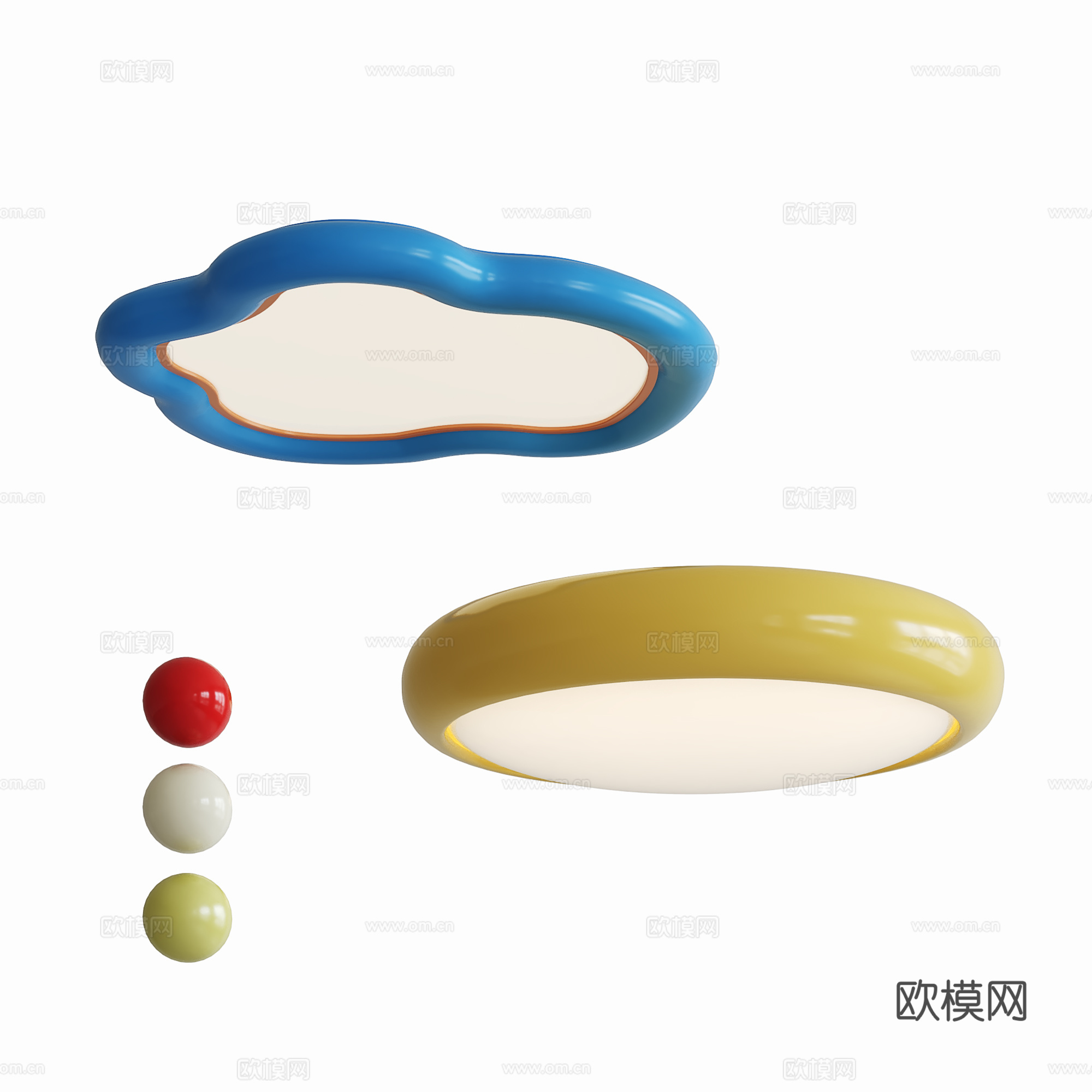 多巴胺儿童吸顶灯su模型