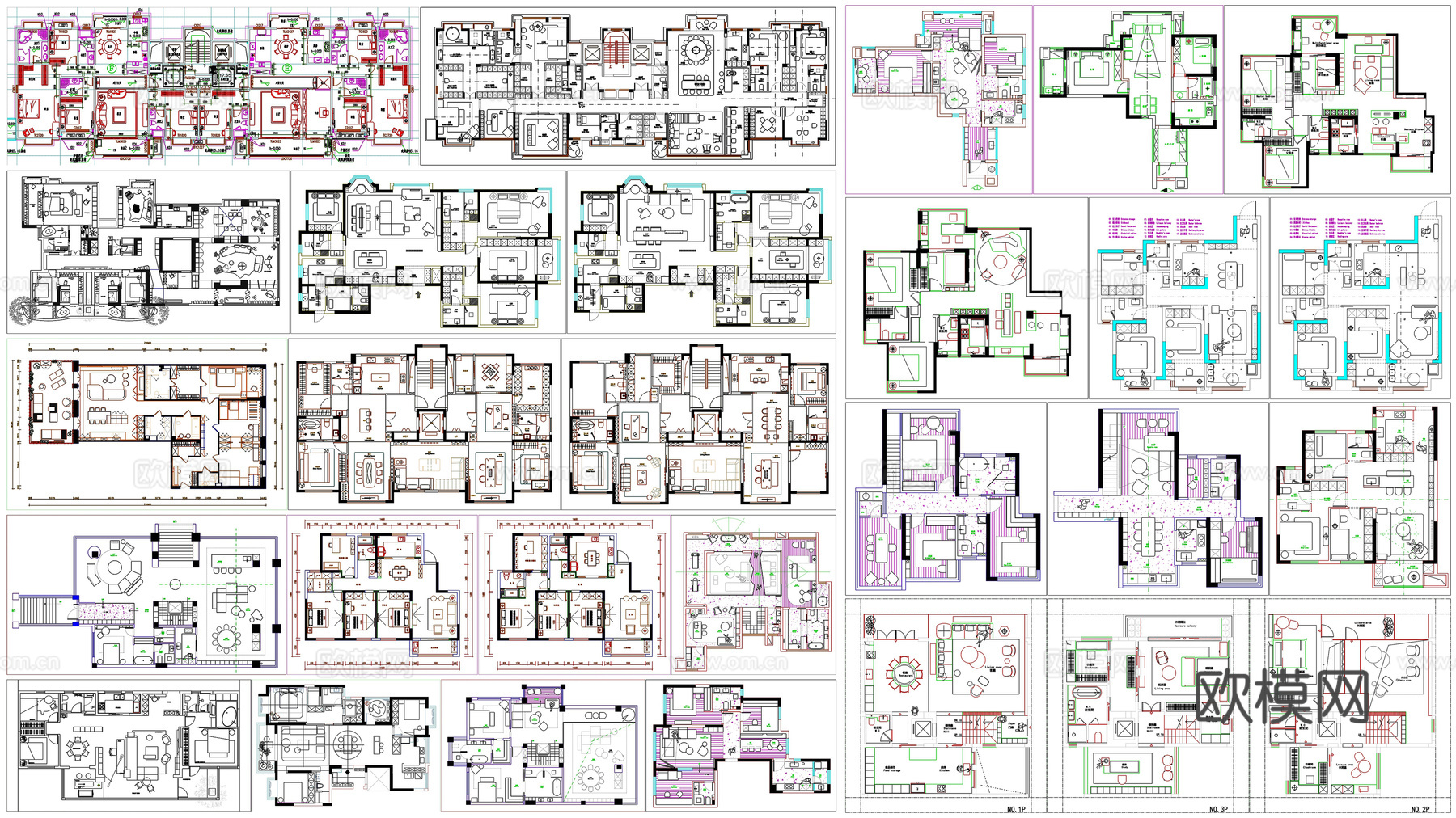户型优化家装户型图室内设计平面布置家具布局图方案CAD素材图cad施工图