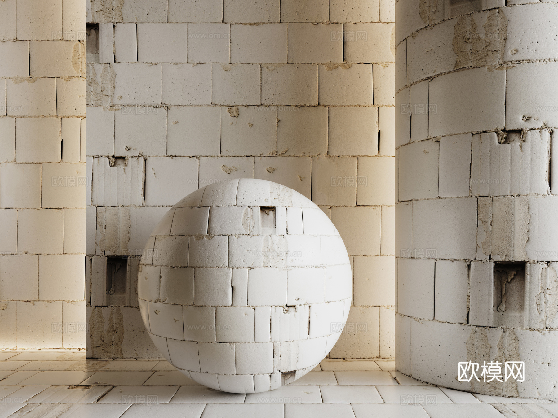 现代砖墙 青石砖墙 脏旧砖墙 仿古砖墙 工业砖墙su模型