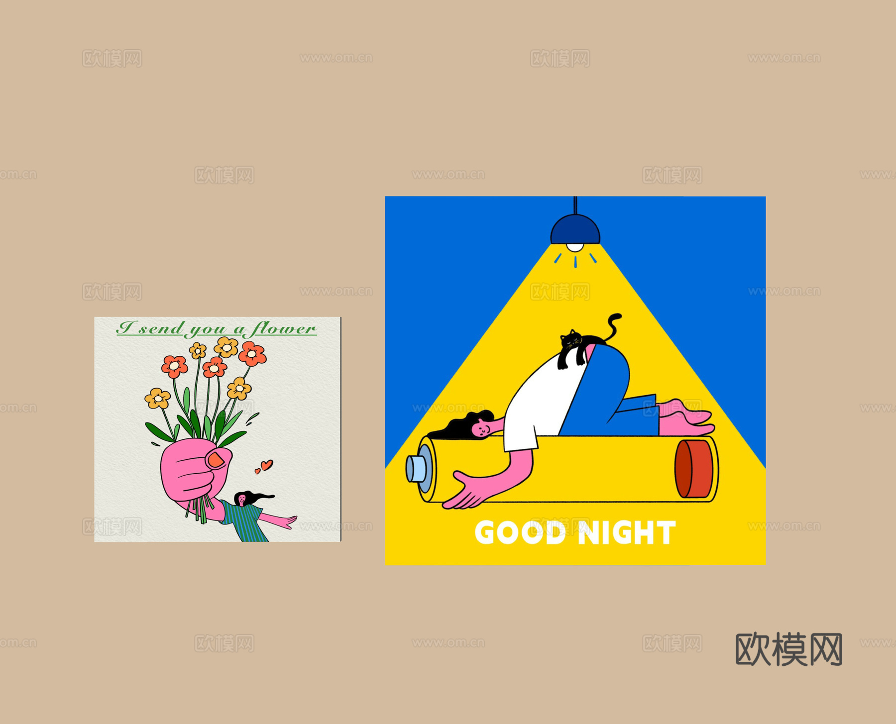 现代儿童挂画su模型