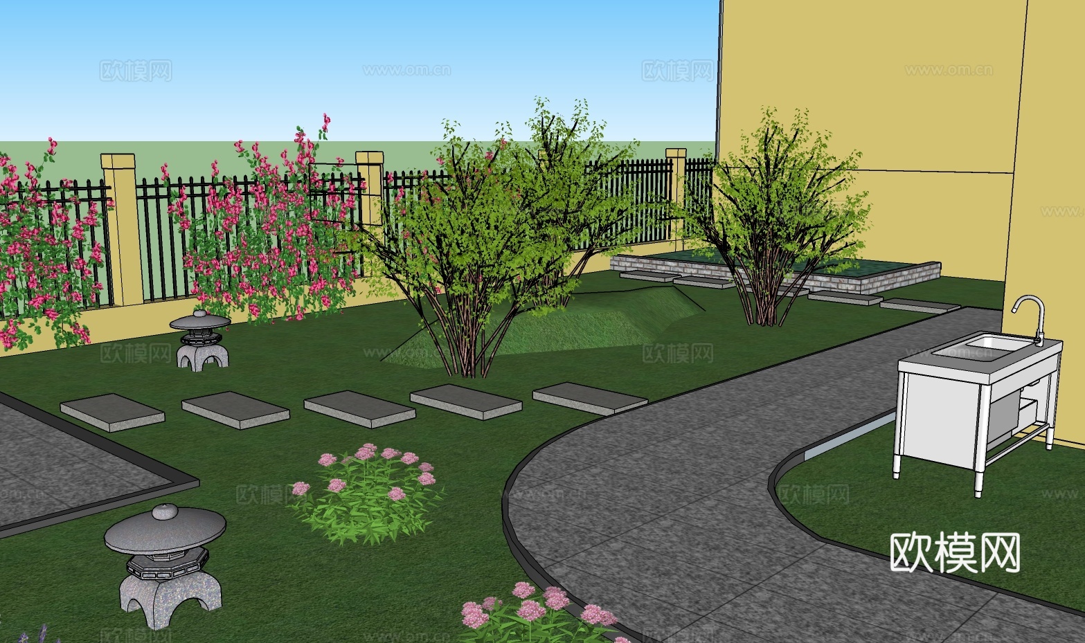 庭院设计su模型