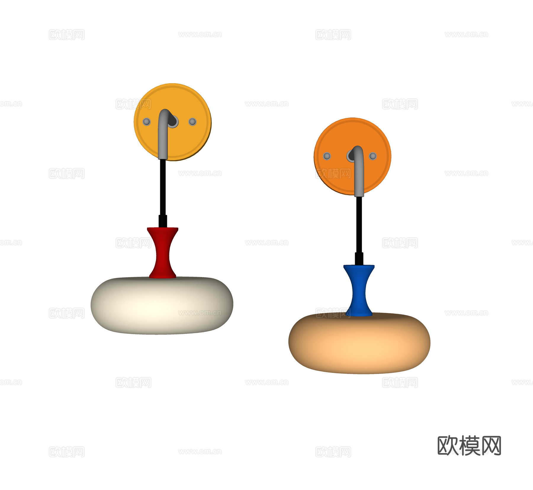 现代奶油壁灯 儿童壁灯su模型