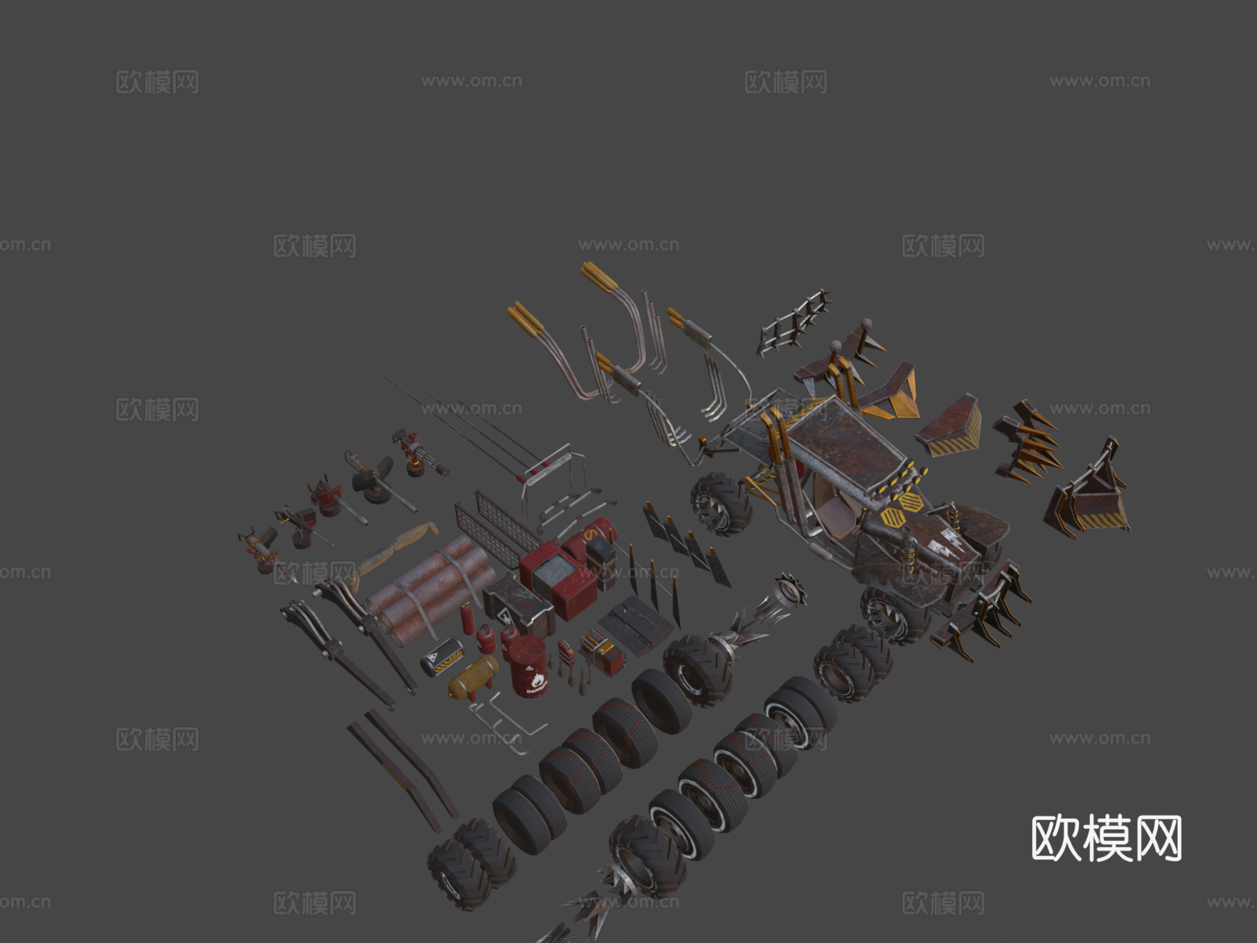 末日越野车模块化包3d模型下载（渲染图8）