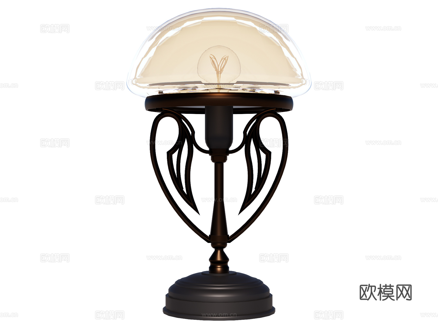台灯 装饰灯具 氛围灯具 金属台灯 玻璃台灯su模型