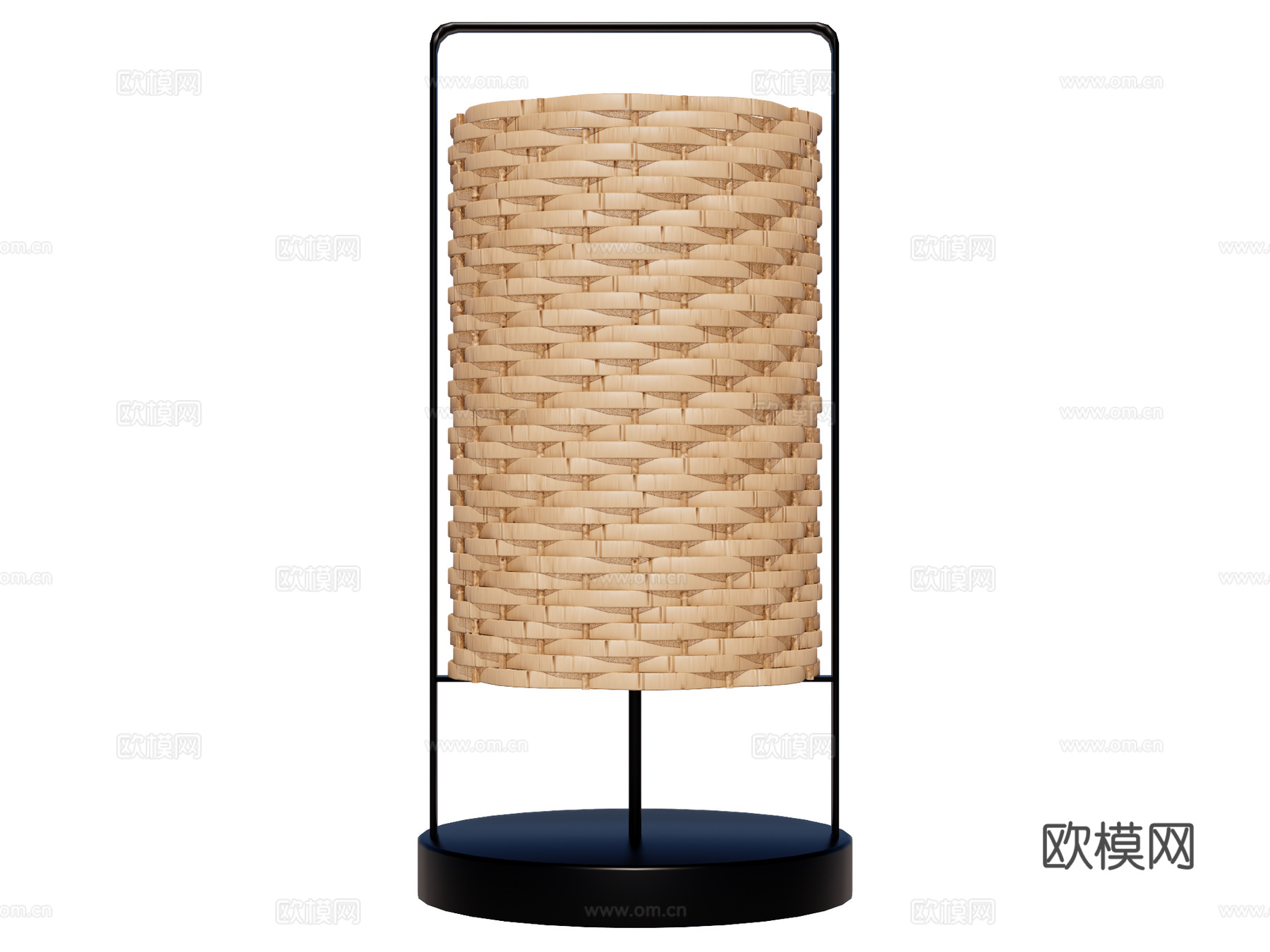 台灯 装饰灯具 氛围灯具 藤编台灯su模型