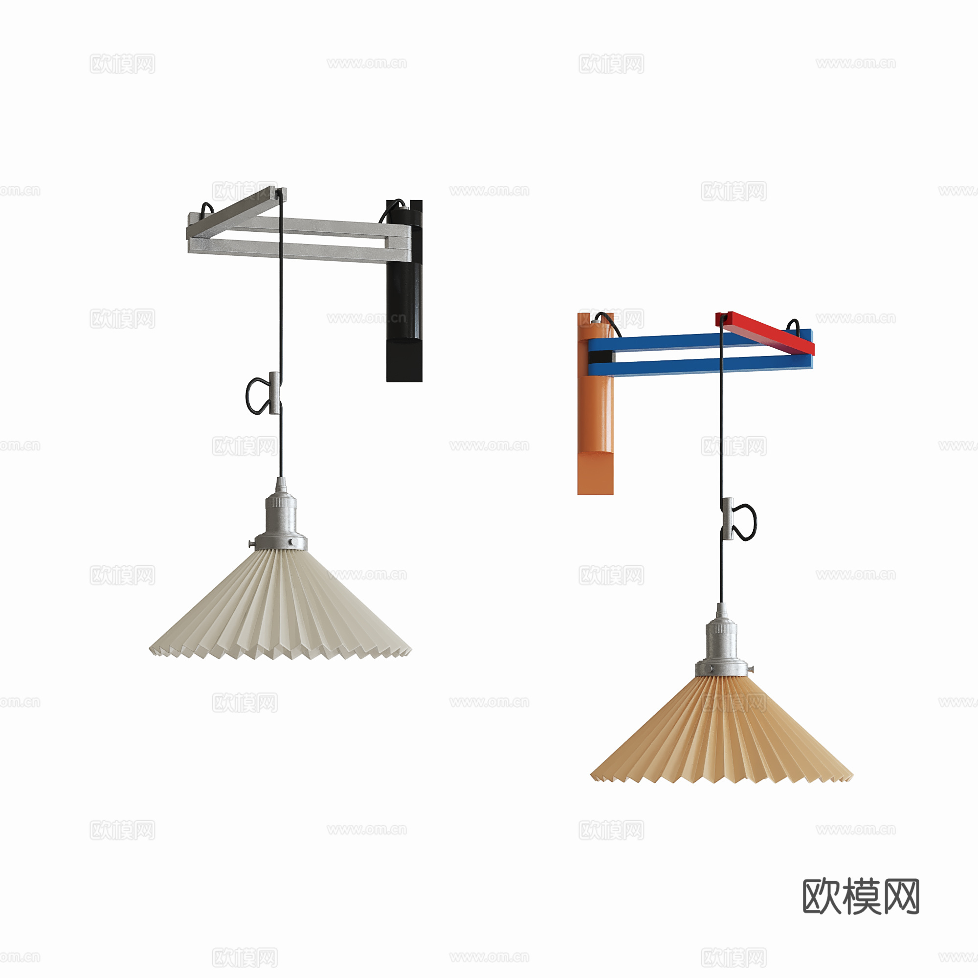 现代中古壁灯su模型