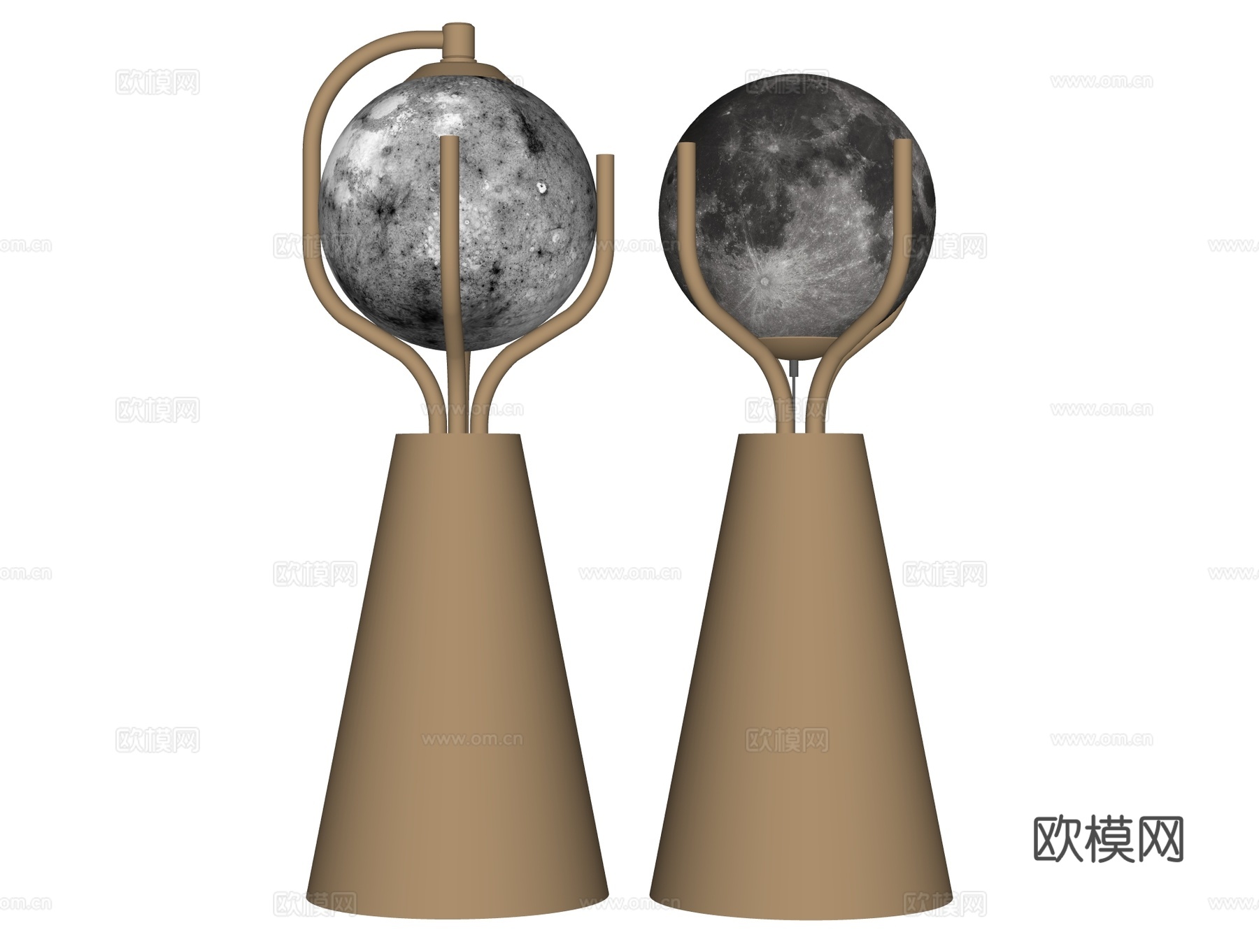 台灯 装饰灯具 氛围灯具 金属台灯 月球灯su模型
