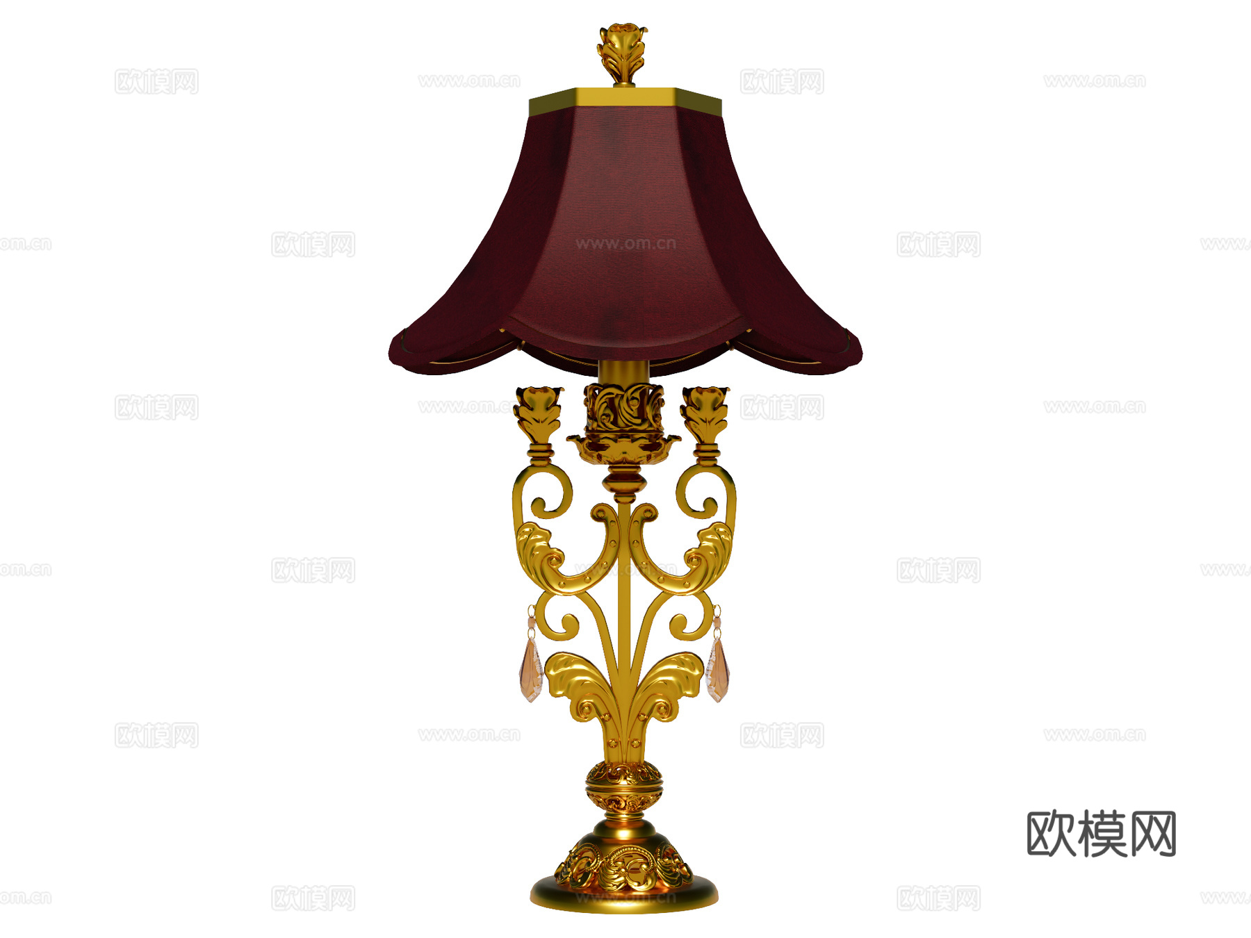 台灯 装饰灯具 氛围灯具 金属台灯su模型