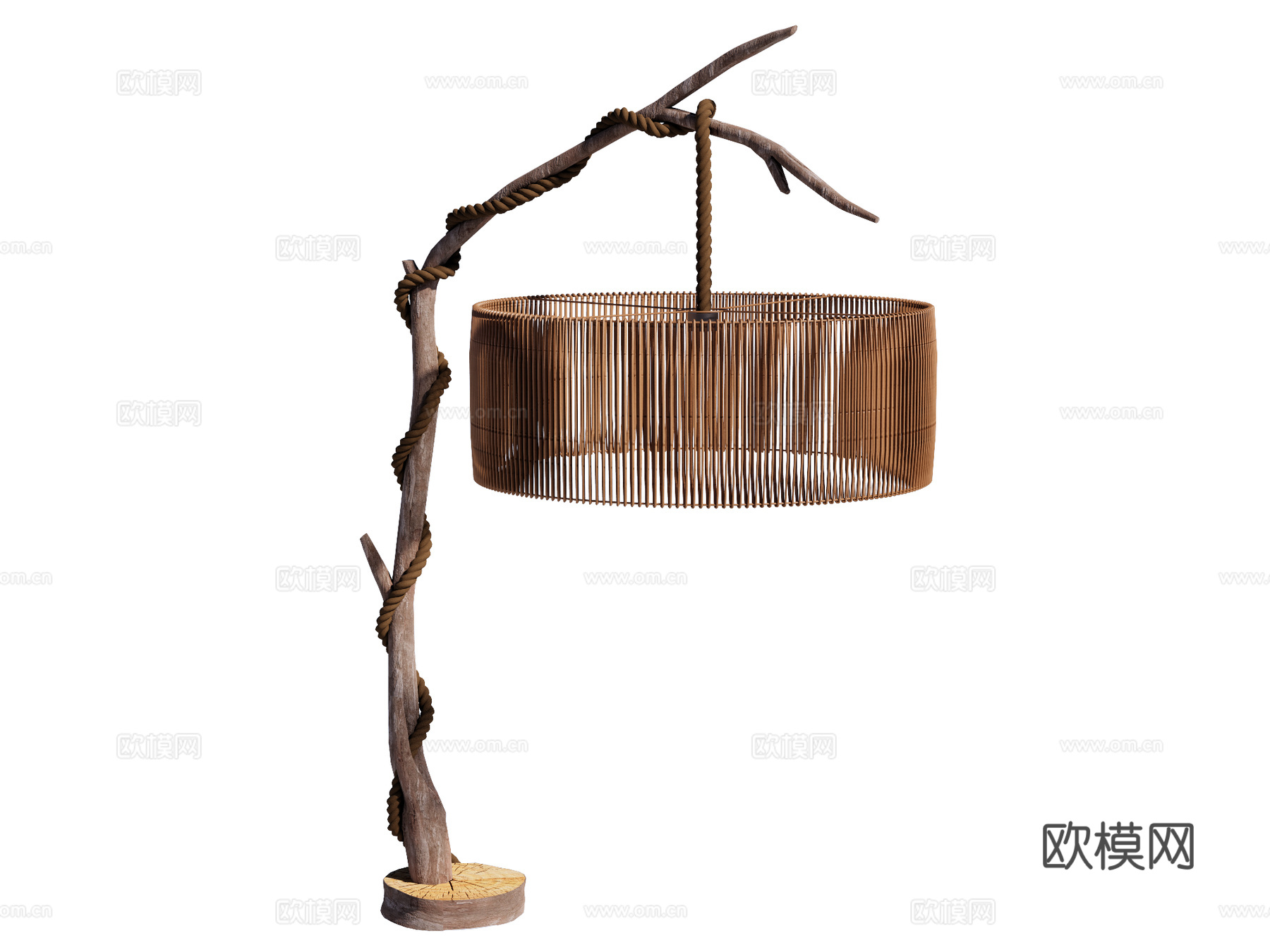 台灯 装饰灯具 氛围灯具 藤编台灯su模型