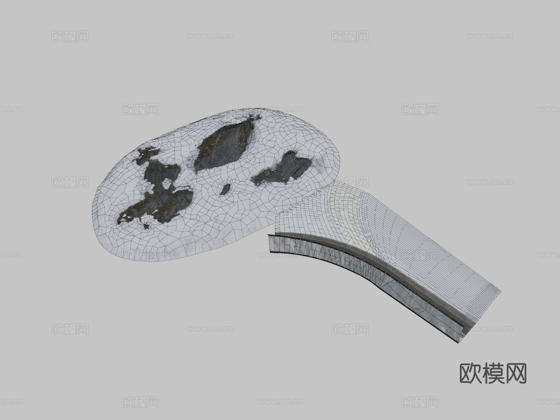 美国冬季雪地公路3d模型下载（渲染图2）