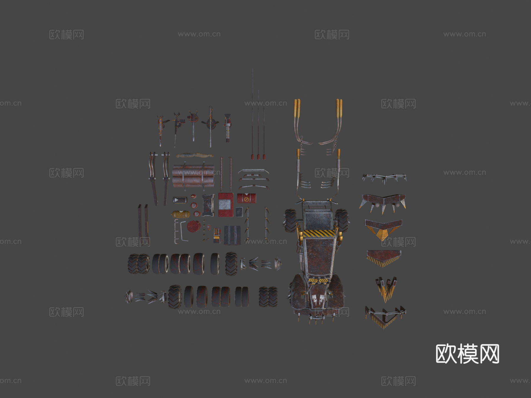 末日越野车模块化包3d模型下载（渲染图7）