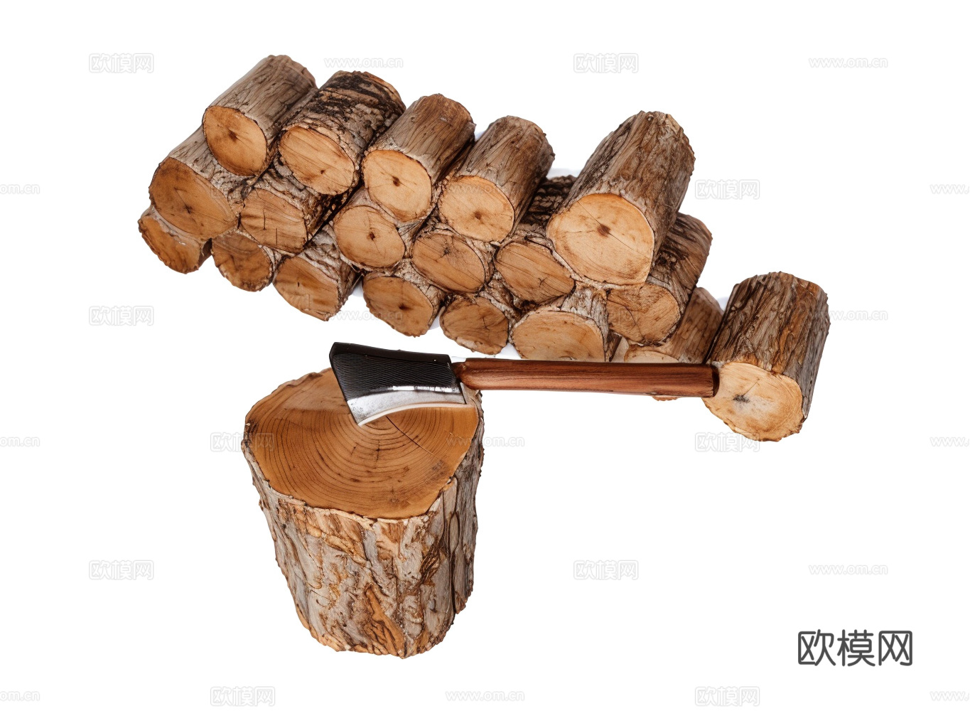 木材柴火堆su模型