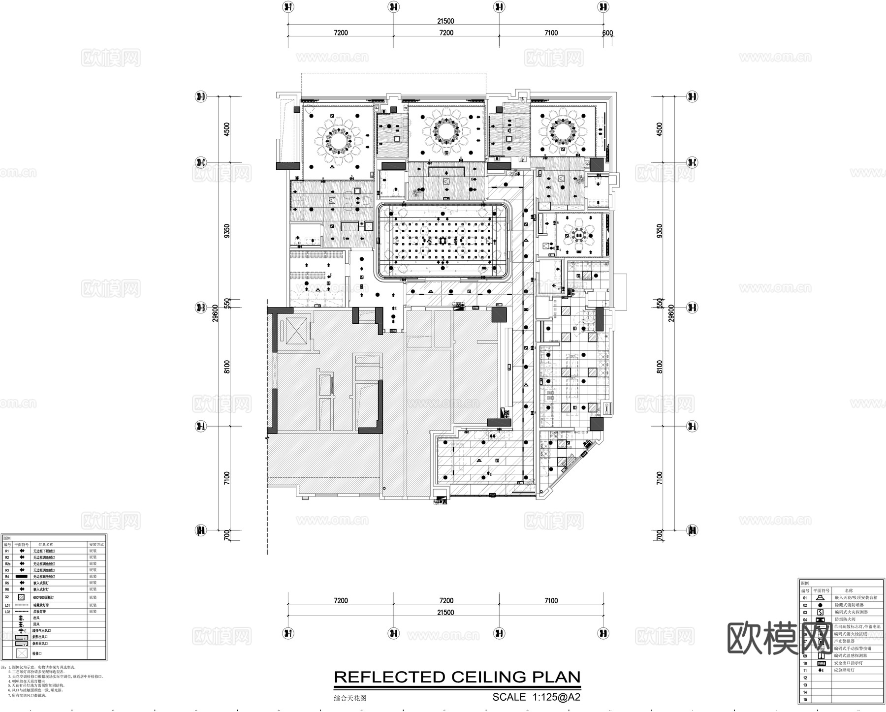 餐厅会所平面施工图cad施工图