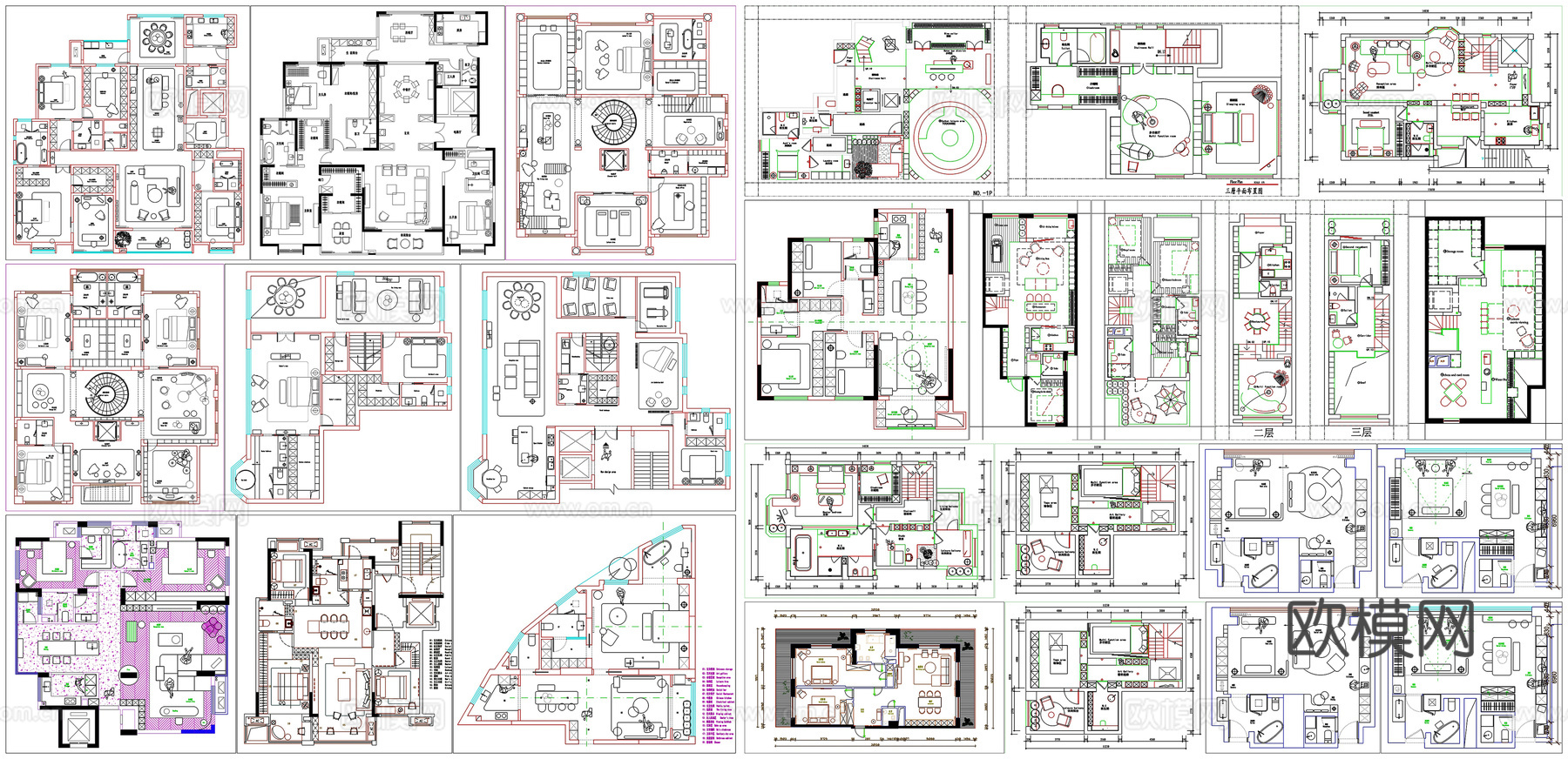 户型优化家装户型图室内设计平面布置家具布局图方案CAD素材图cad施工图