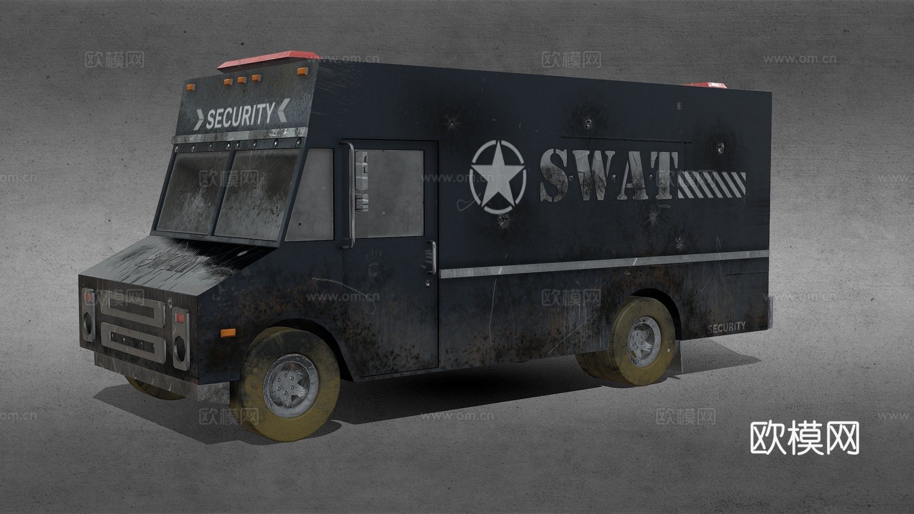 特警警车3d模型下载（渲染图1）