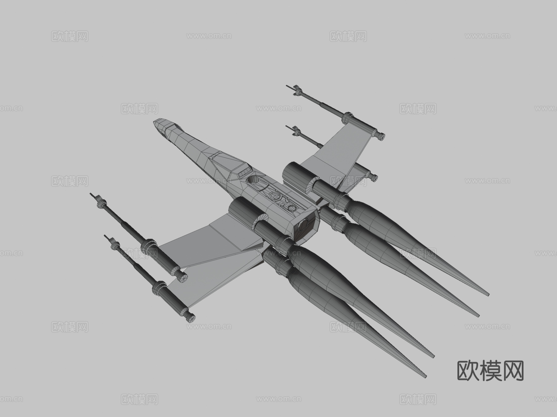 X翼战机3d模型下载（渲染图3）