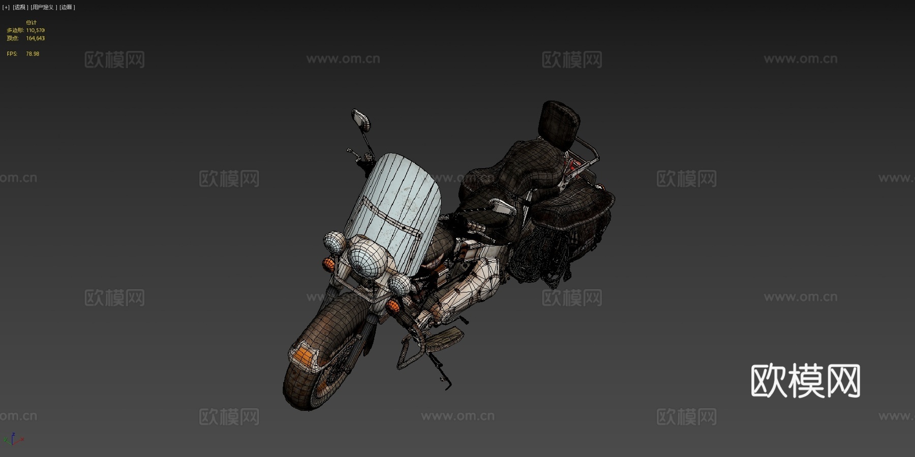 哈雷戴维森传承软尾型号3d模型下载（渲染图4）