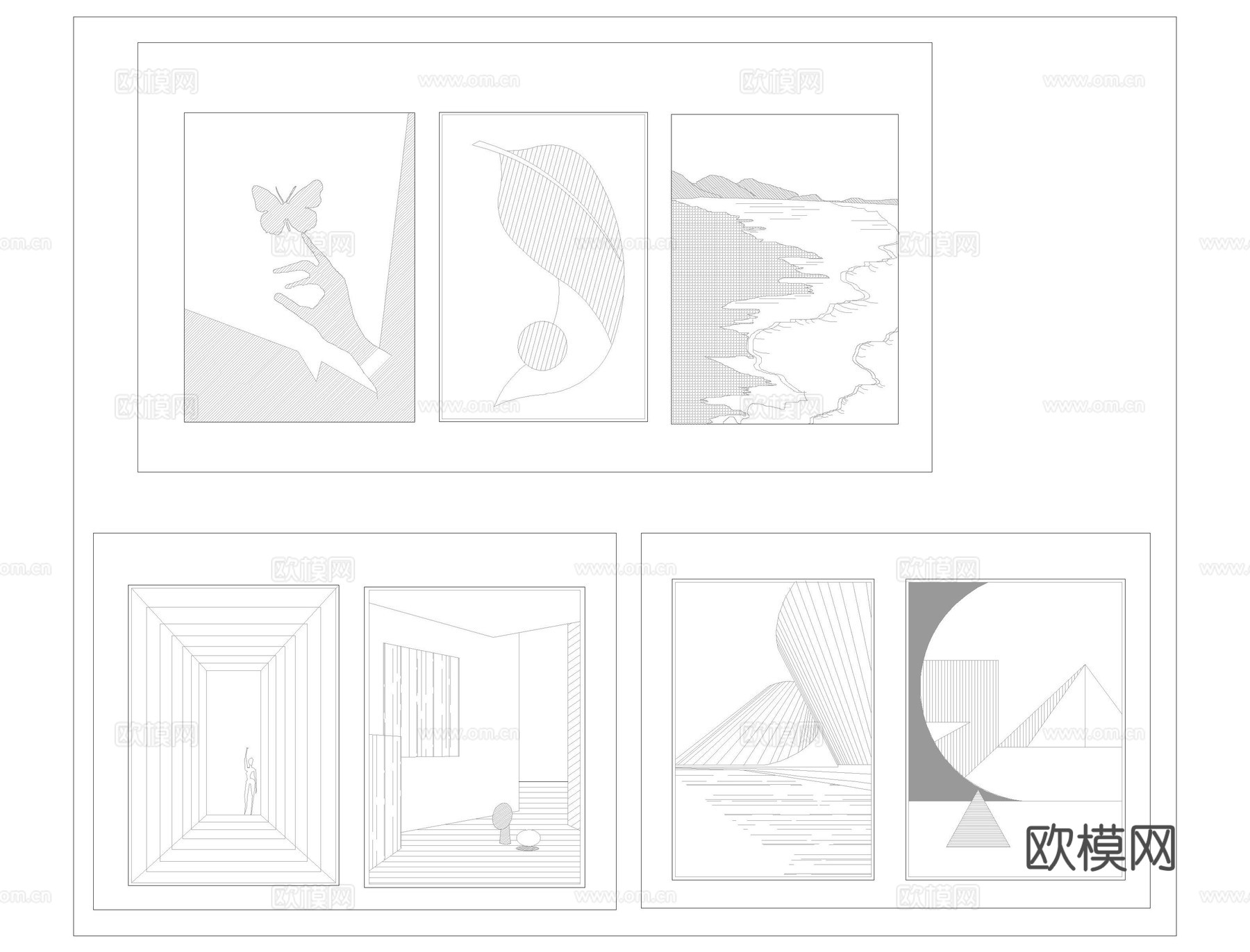 装饰画CAD图库cad施工图