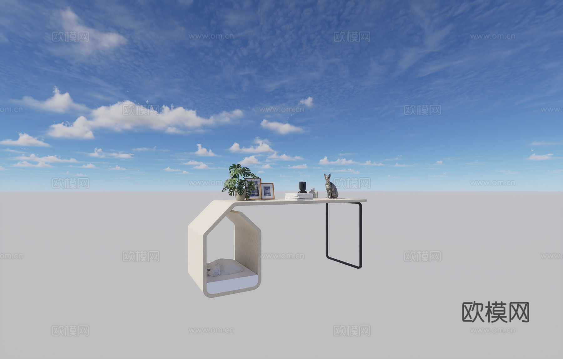宠物家具；书桌；猫窝；狗窝su模型
