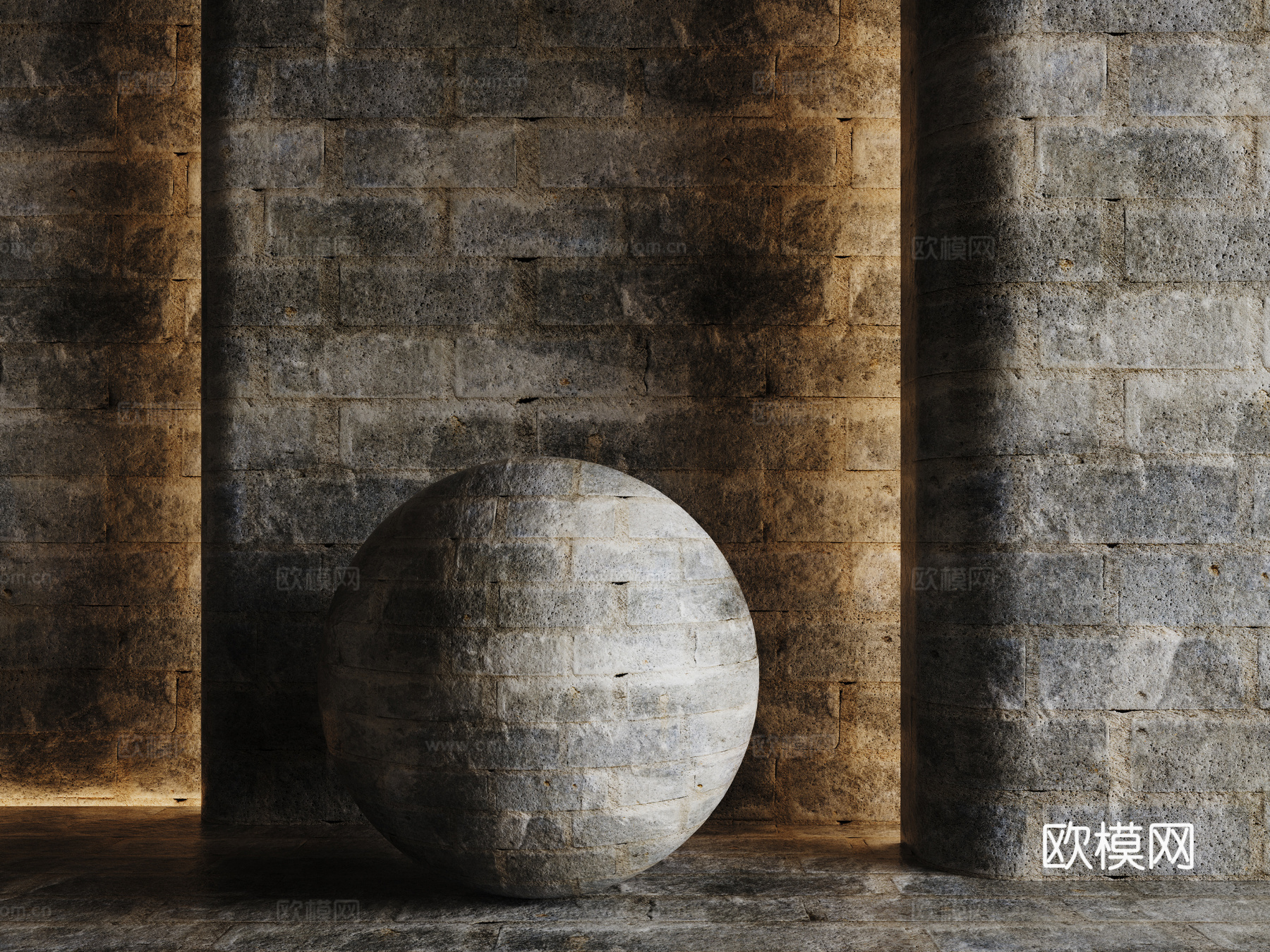 现代砖墙 青石砖墙 脏旧砖墙 仿古砖墙 工业砖墙su模型