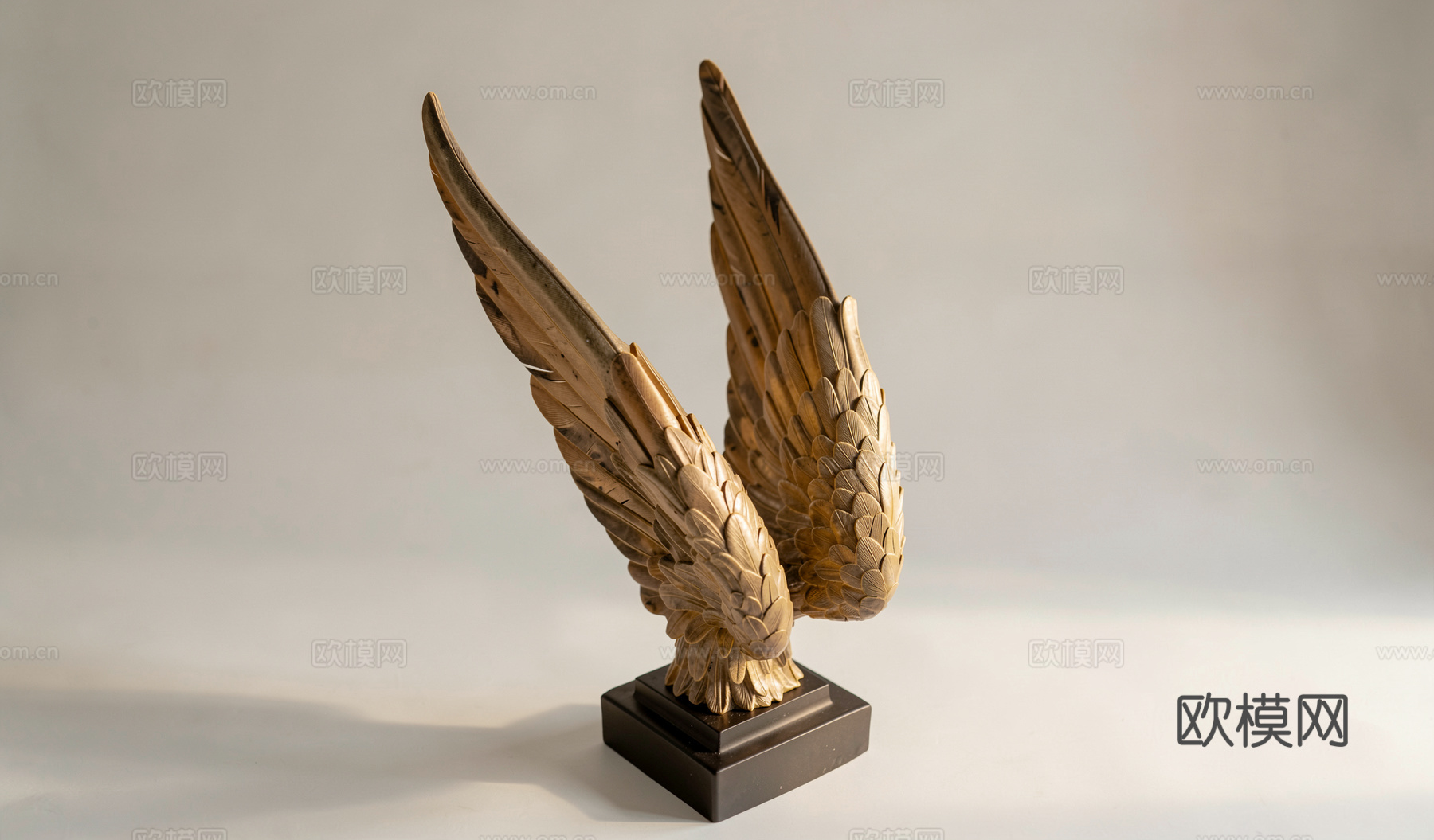 现代翅膀雕塑su模型