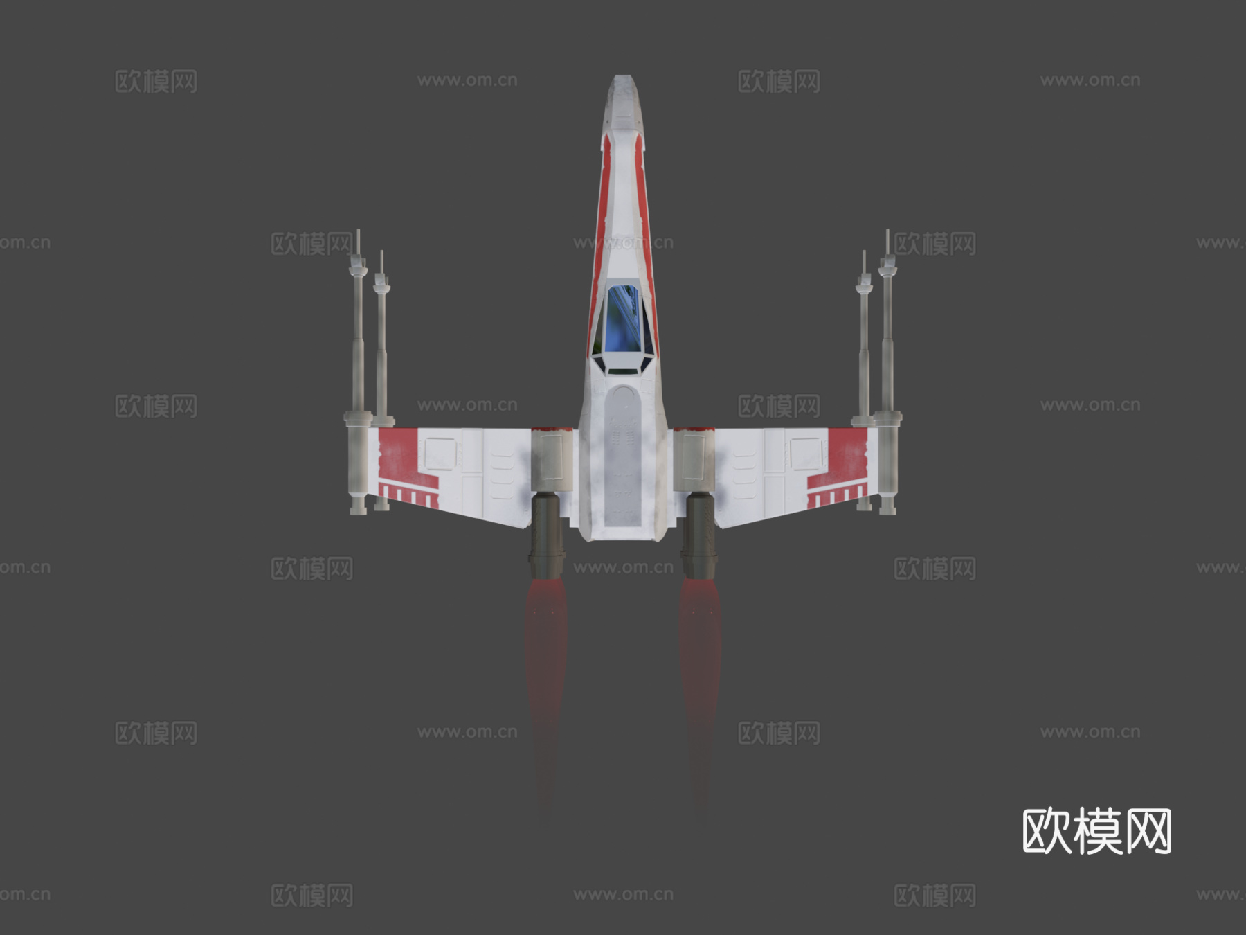 X翼战机3d模型下载（渲染图7）