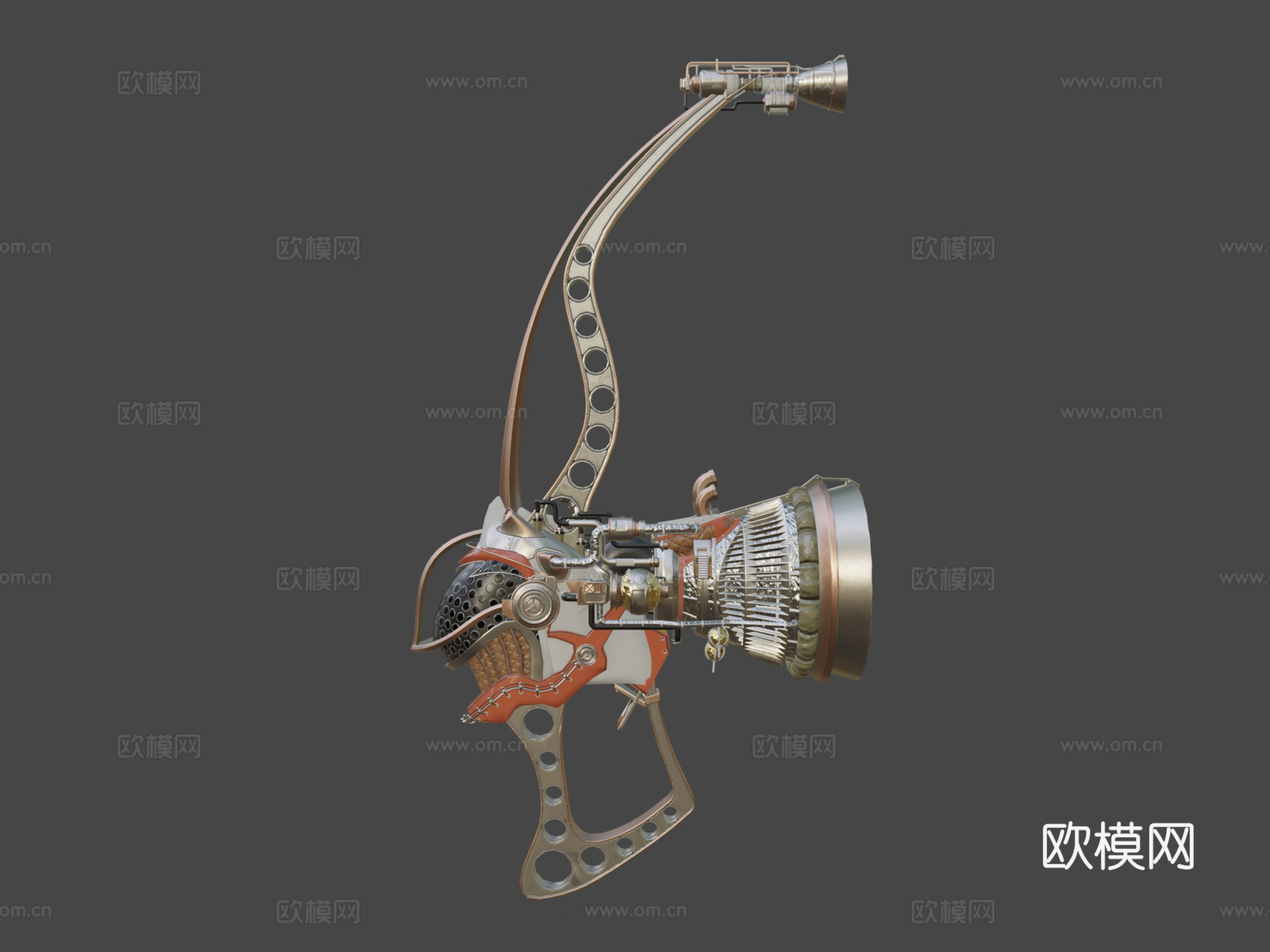 船_蒸汽朋克3d模型下载（渲染图8）