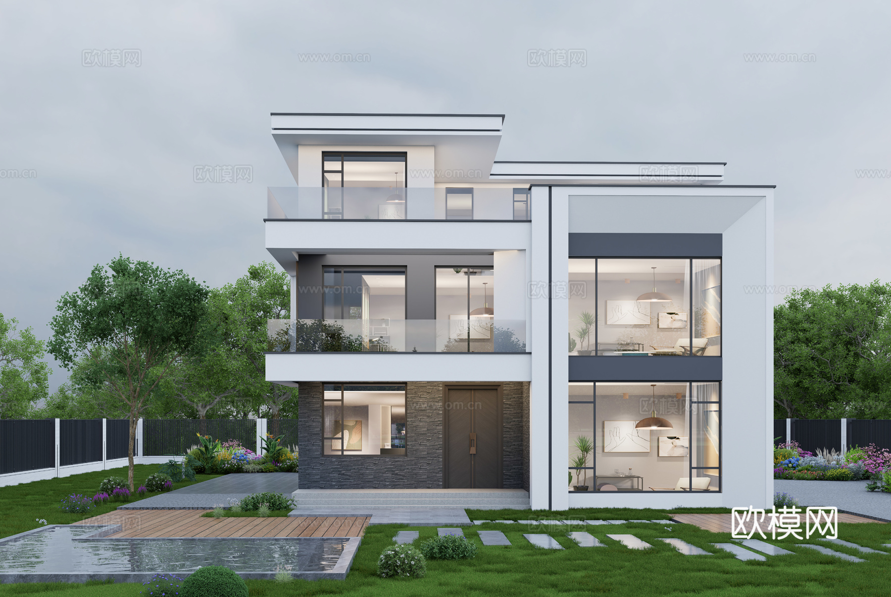 现代别墅su模型