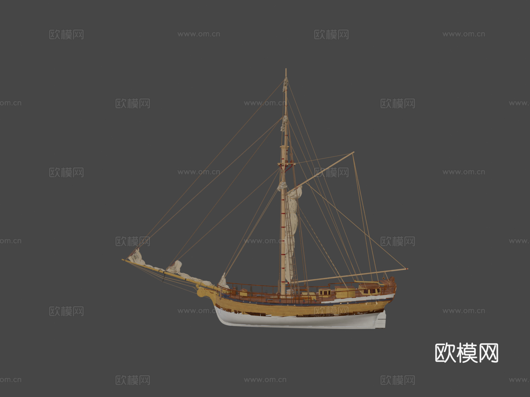 瑞典皇家游艇阿马迪斯3d模型下载（渲染图7）
