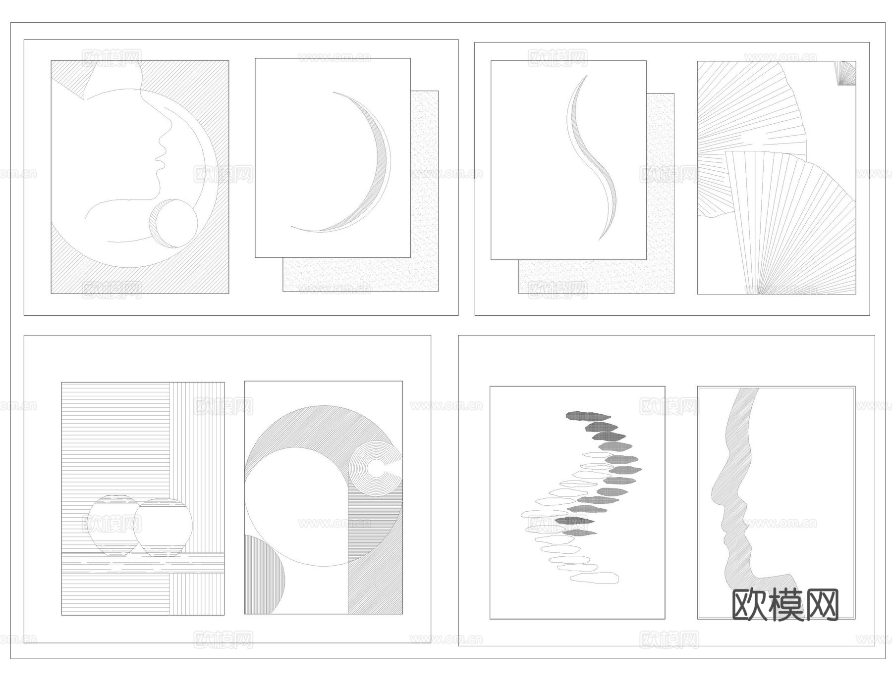 装饰画CAD图库cad施工图