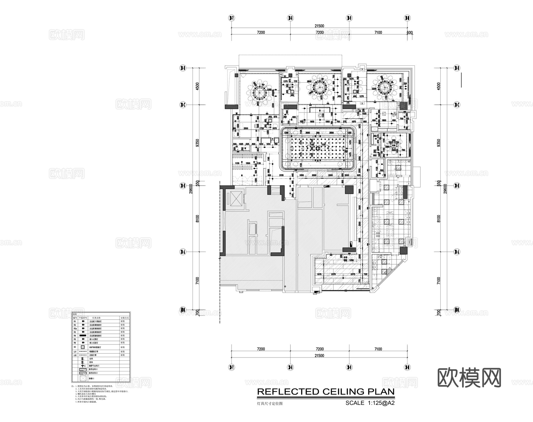 餐厅会所平面施工图cad施工图