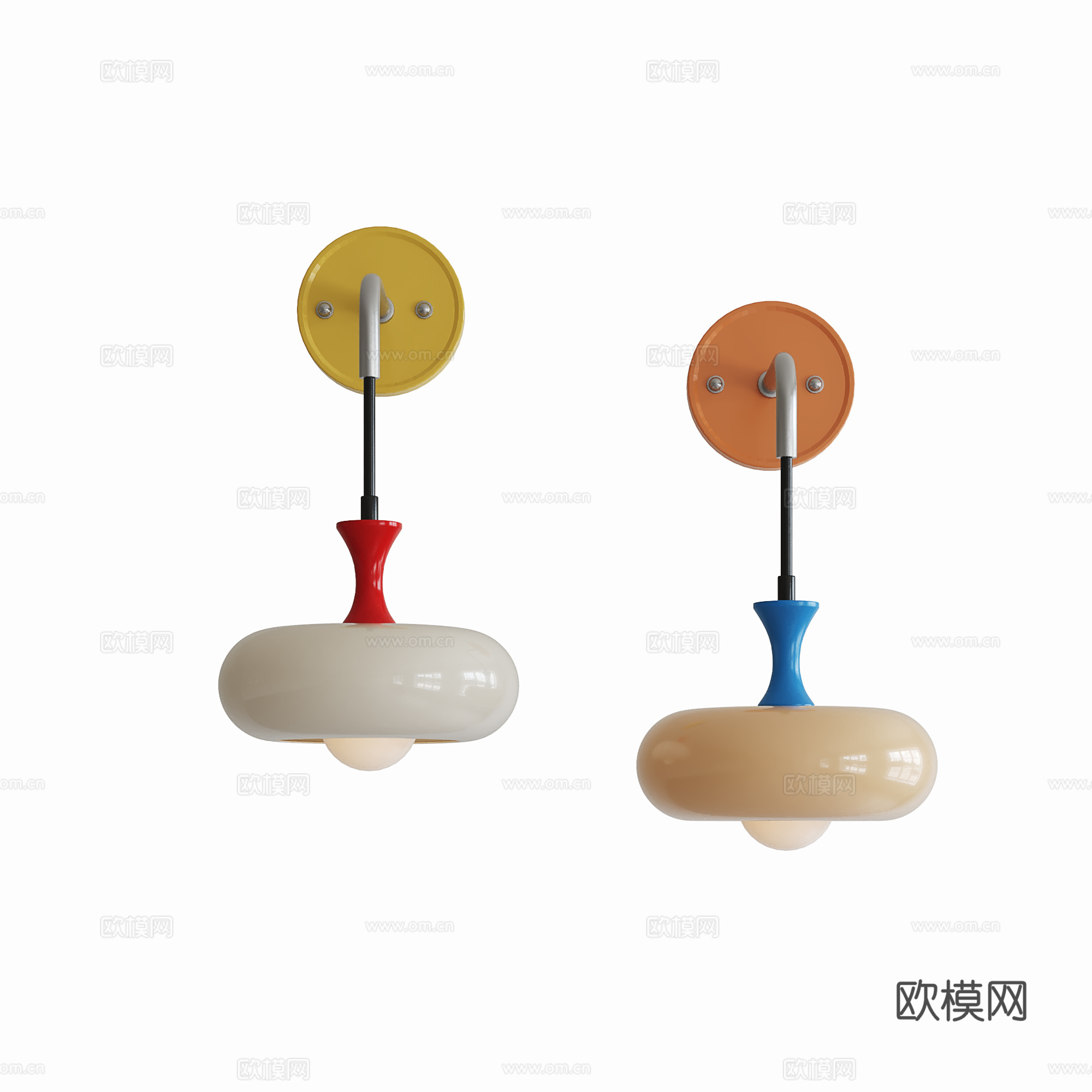 现代奶油壁灯 儿童壁灯su模型