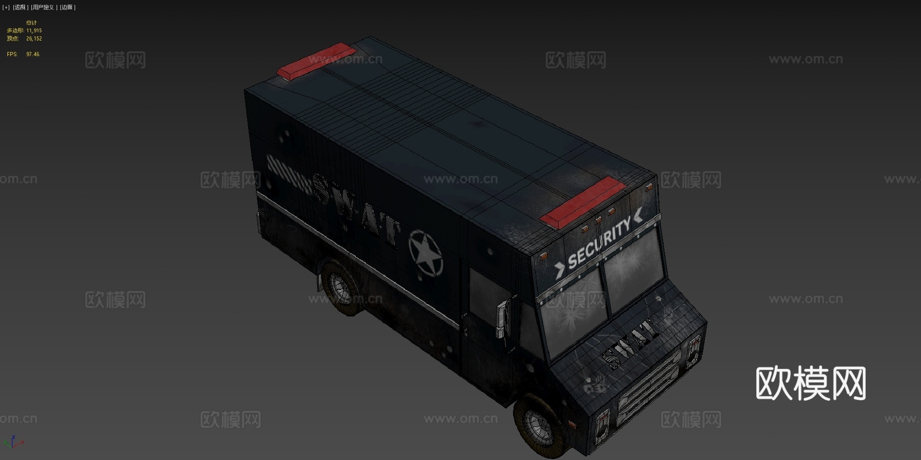 特警警车3d模型下载（渲染图4）