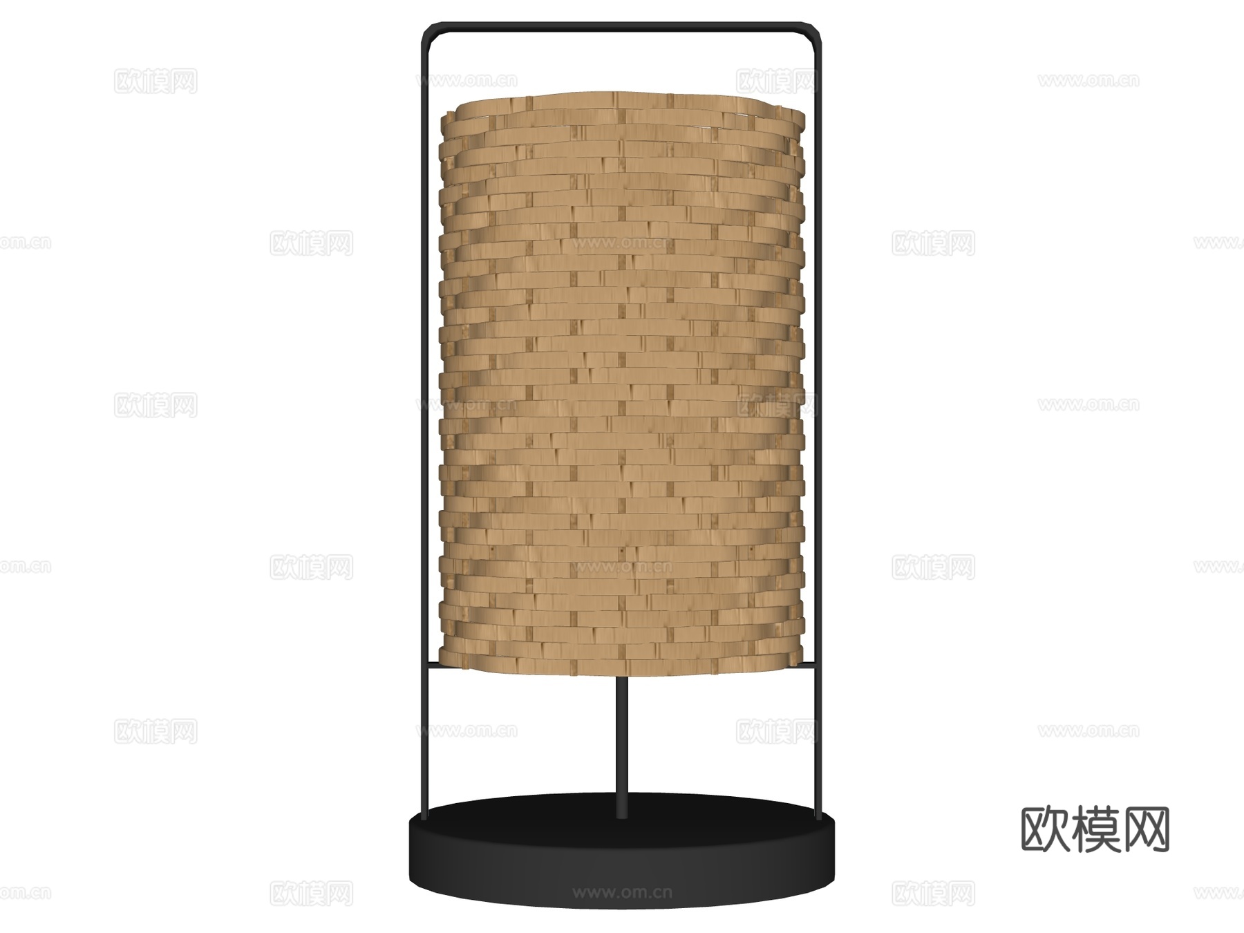 台灯 装饰灯具 氛围灯具 藤编台灯su模型