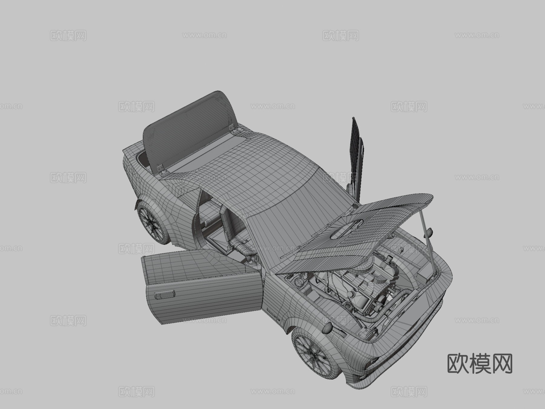肌肉车概念3d模型下载（渲染图3）
