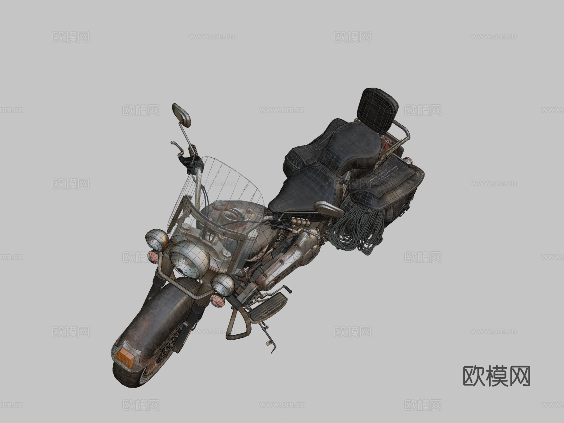 哈雷戴维森传承软尾型号3d模型下载（渲染图2）