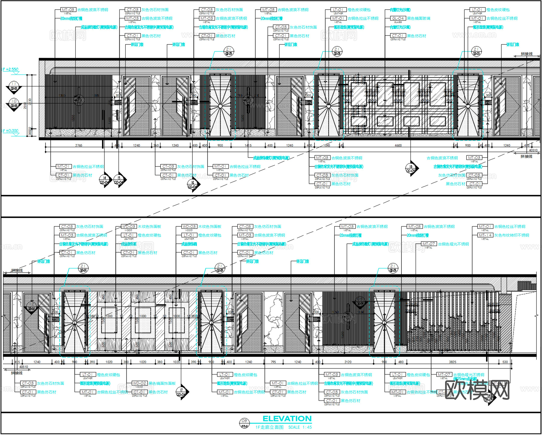 KTV商务会所室内施工图cad施工图
