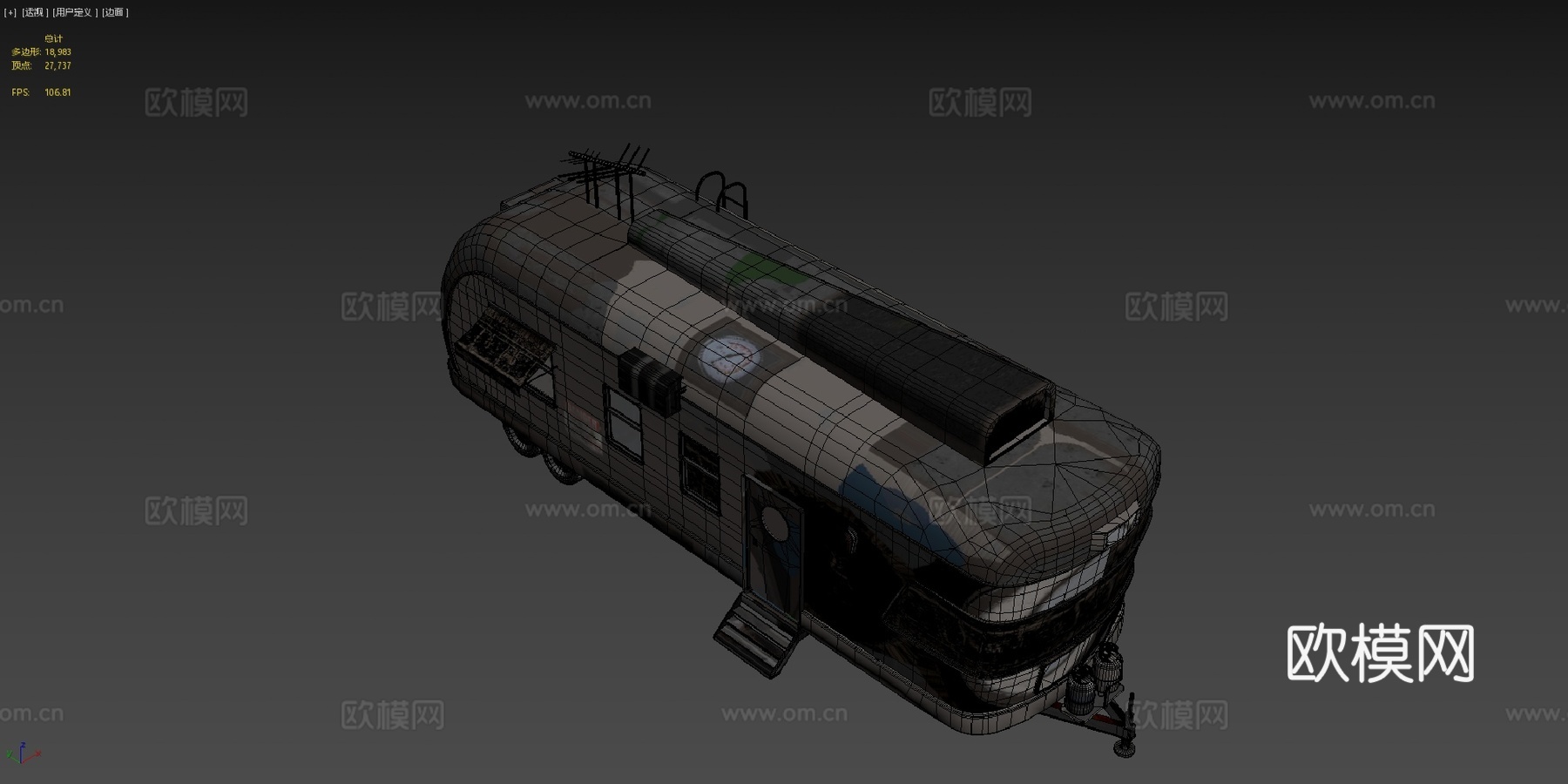 复古拖车3d模型下载（渲染图3）