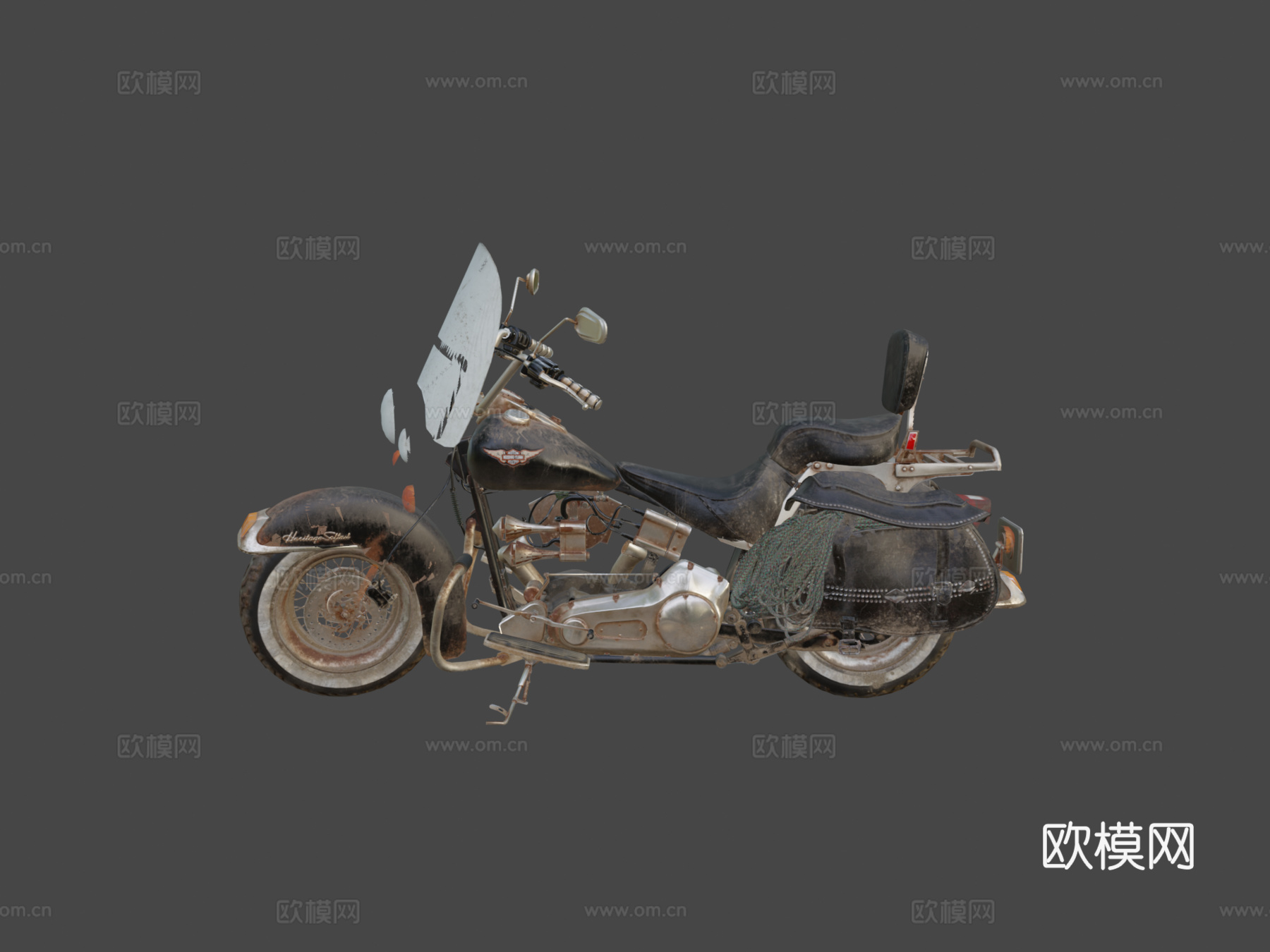 哈雷戴维森传承软尾型号3d模型下载（渲染图8）