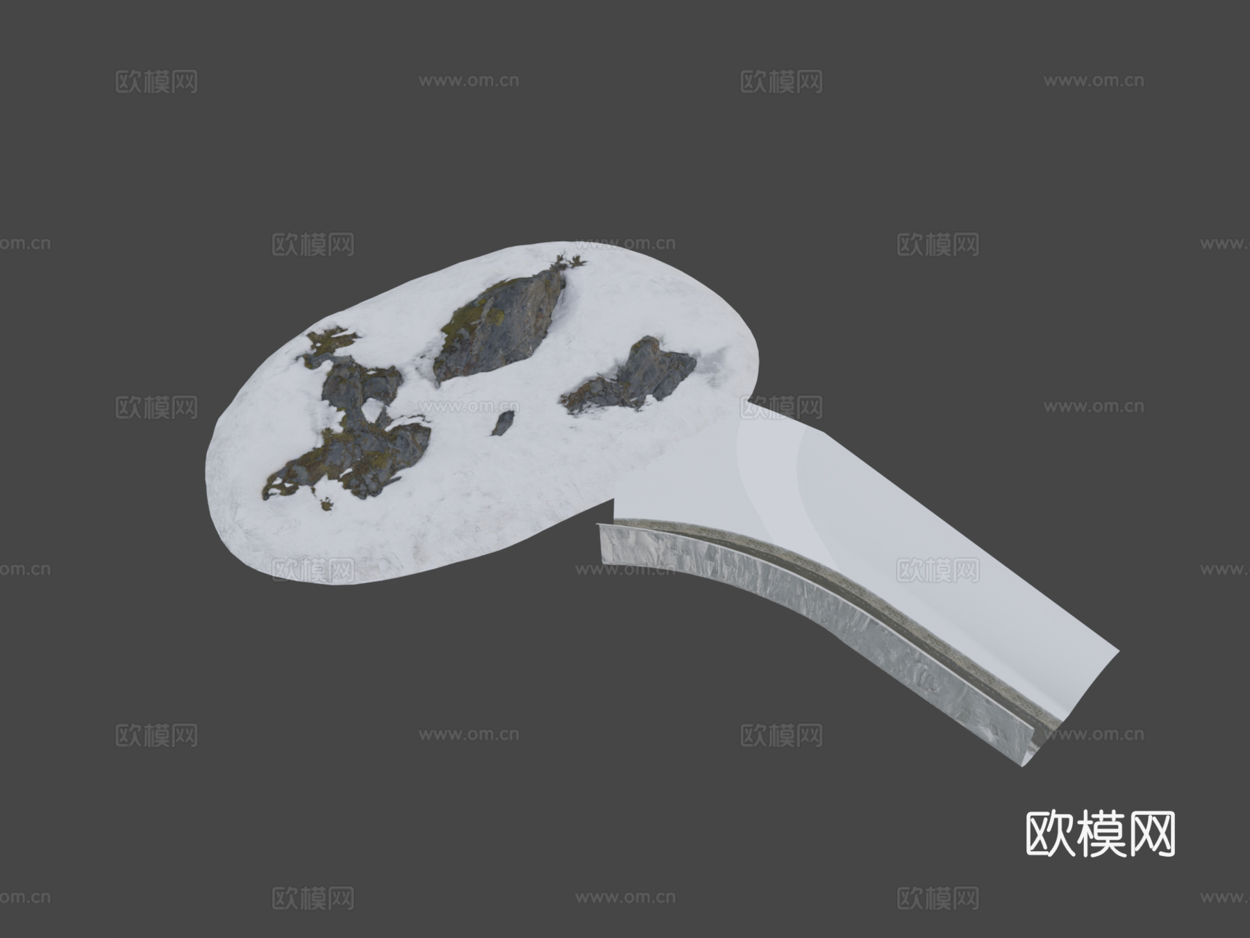 美国冬季雪地公路3d模型下载（渲染图7）