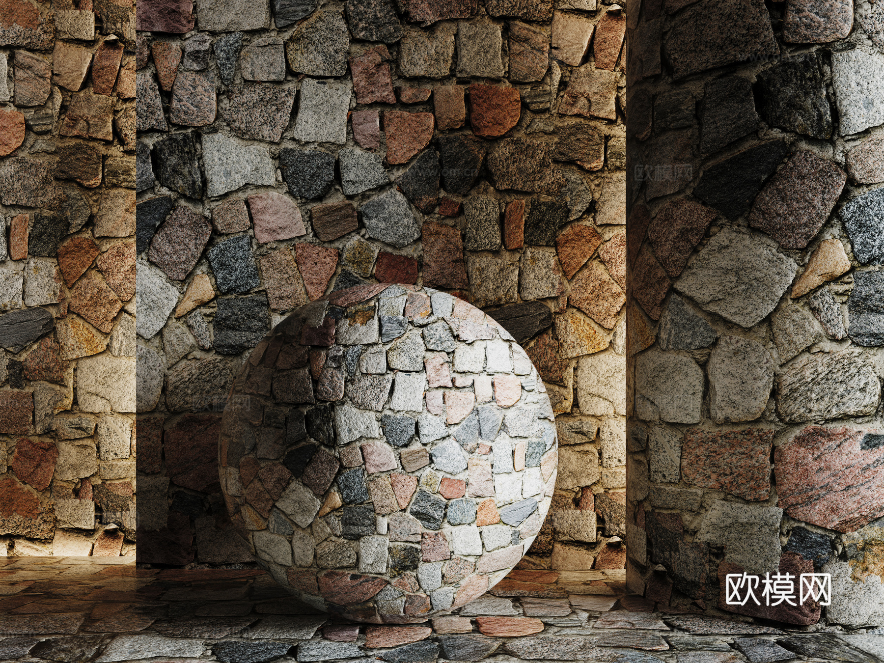 现代砖墙 青石砖墙 脏旧砖墙 仿古砖墙 工业砖墙su模型