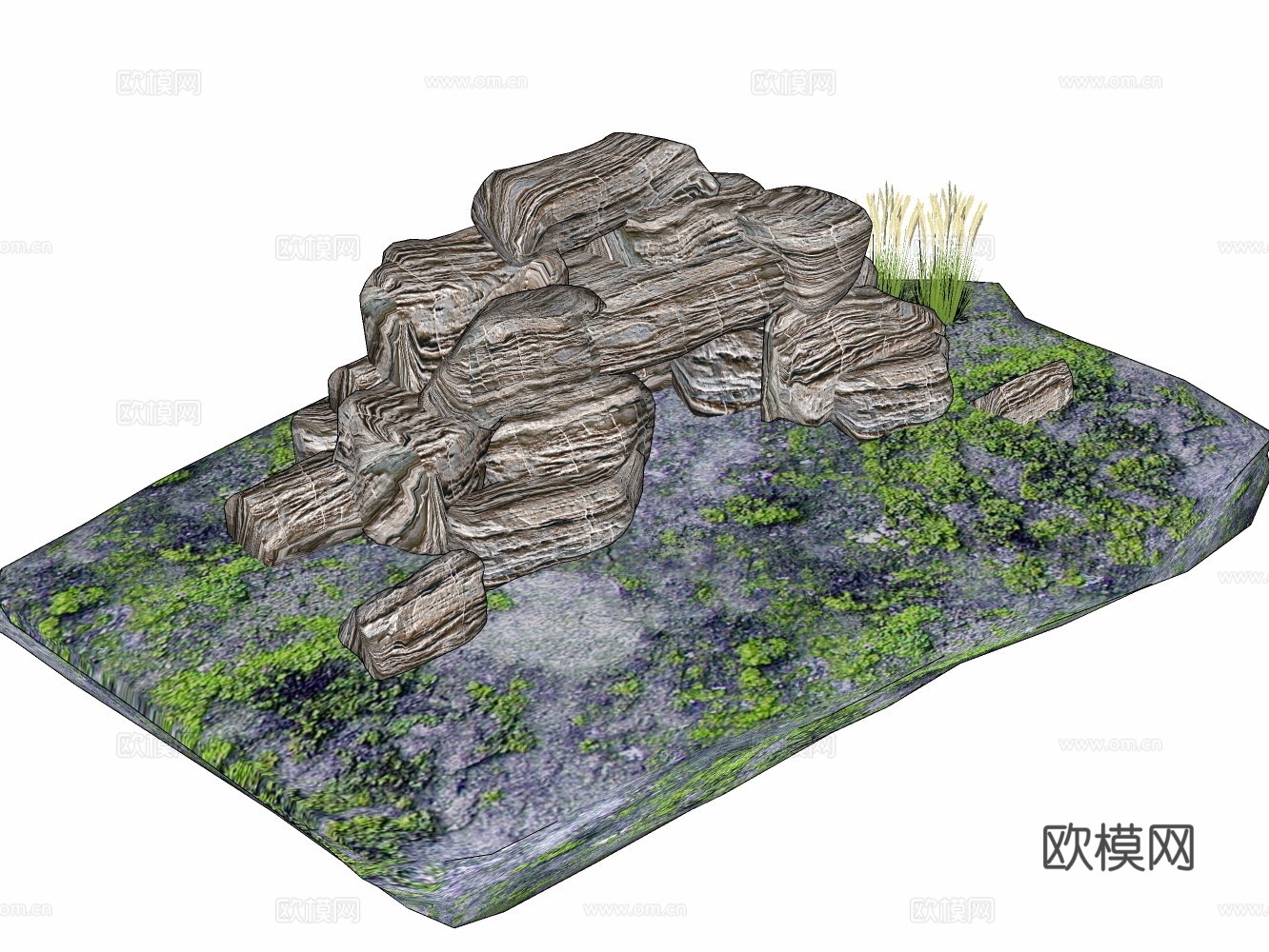 假山置石su模型