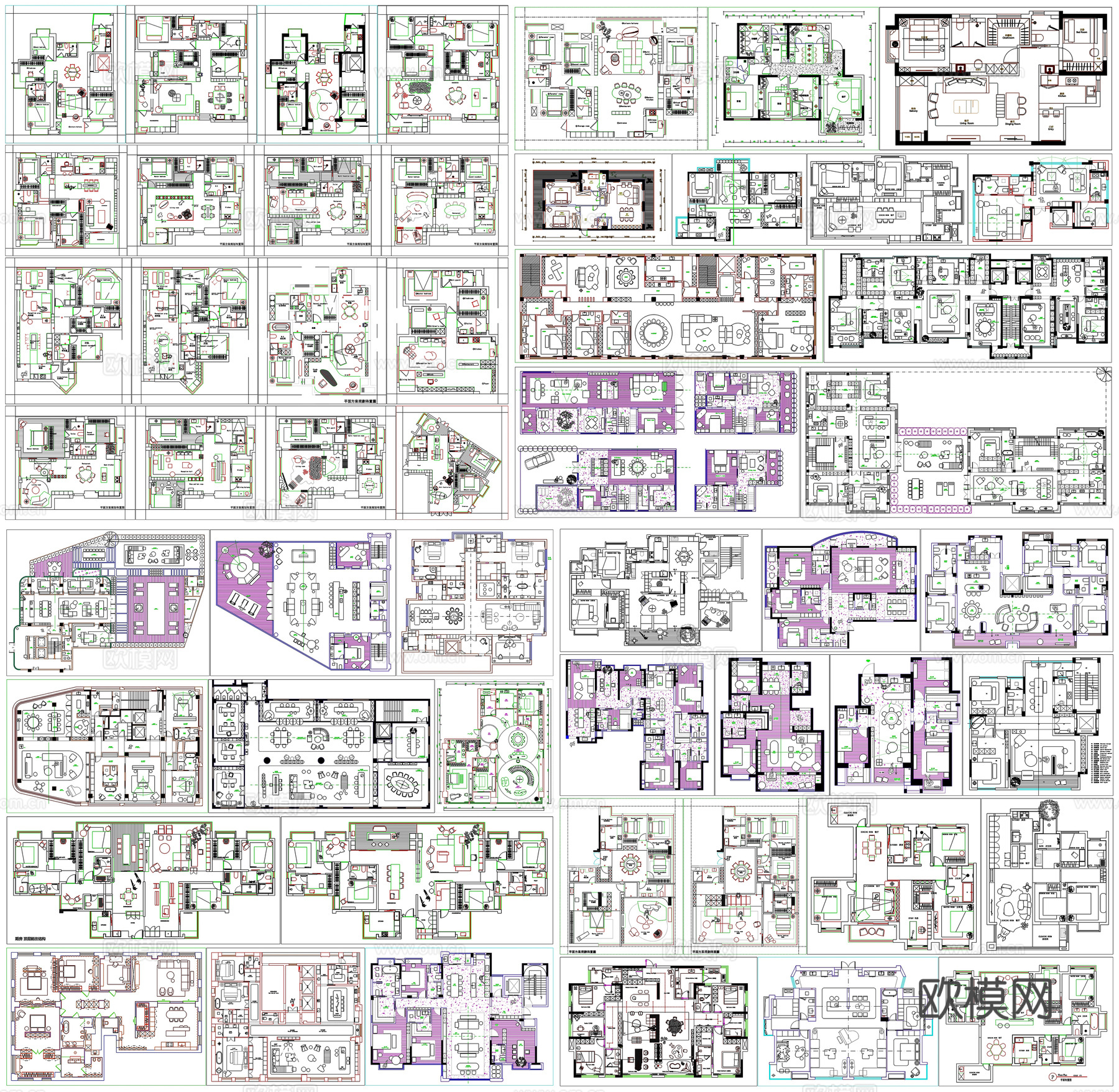 户型优化家装户型图室内设计平面布置家具布局图方案CAD素材图cad施工图