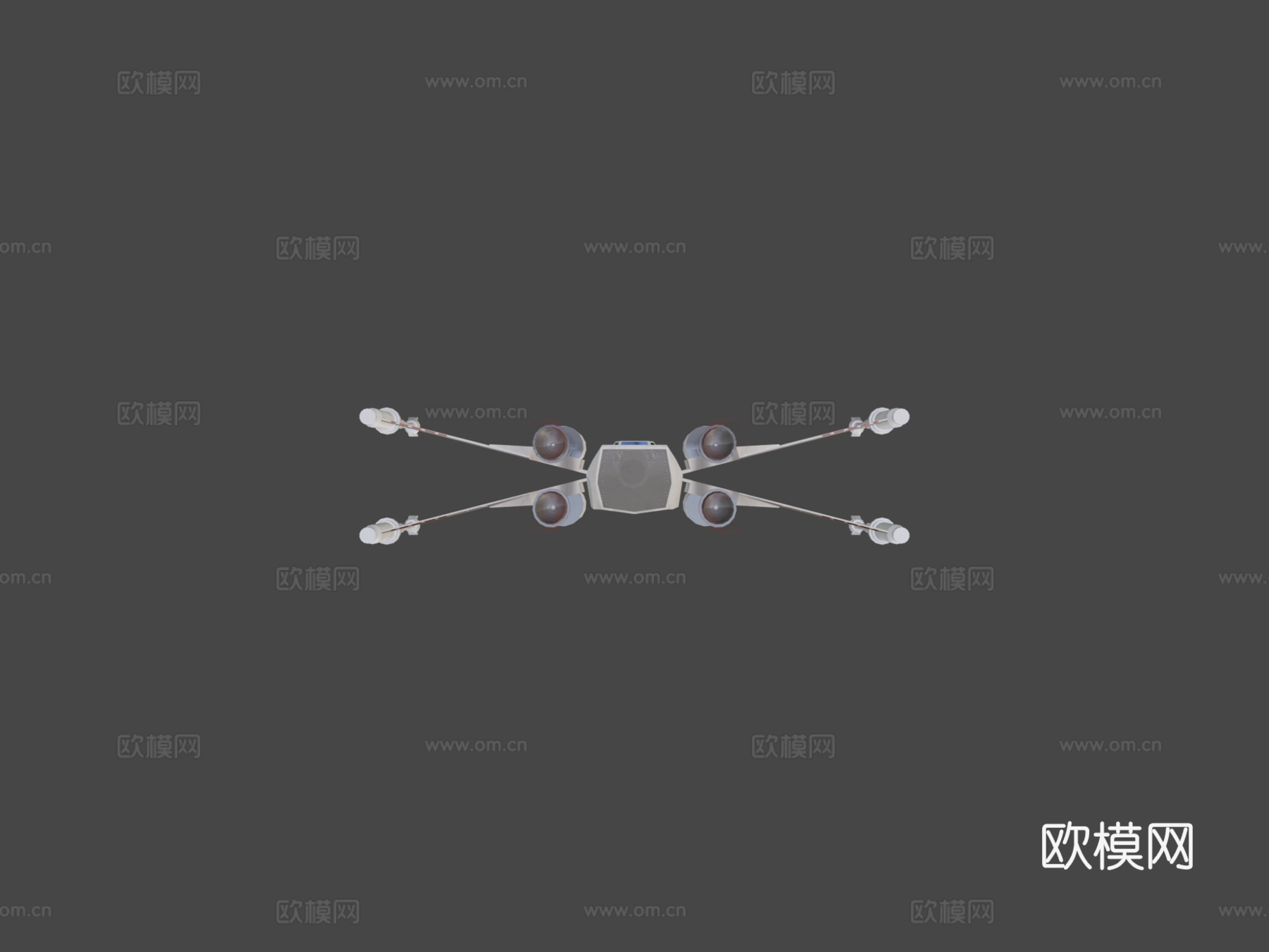 X翼战机3d模型下载（渲染图6）